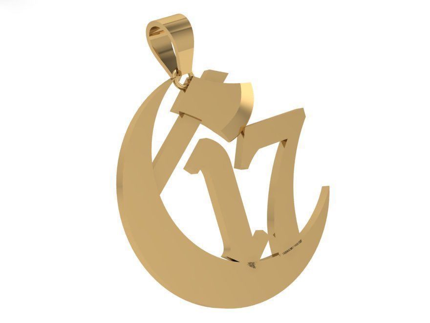 17 Number Pendant 3803 3D print model_1