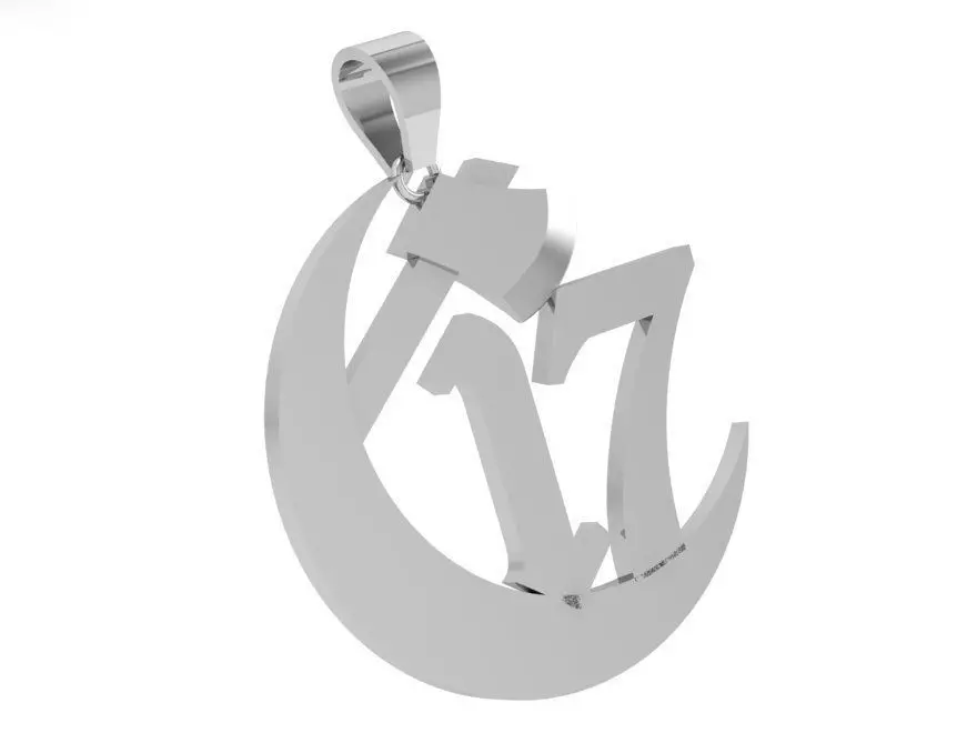 17 Number Pendant 3803 3D print model_0