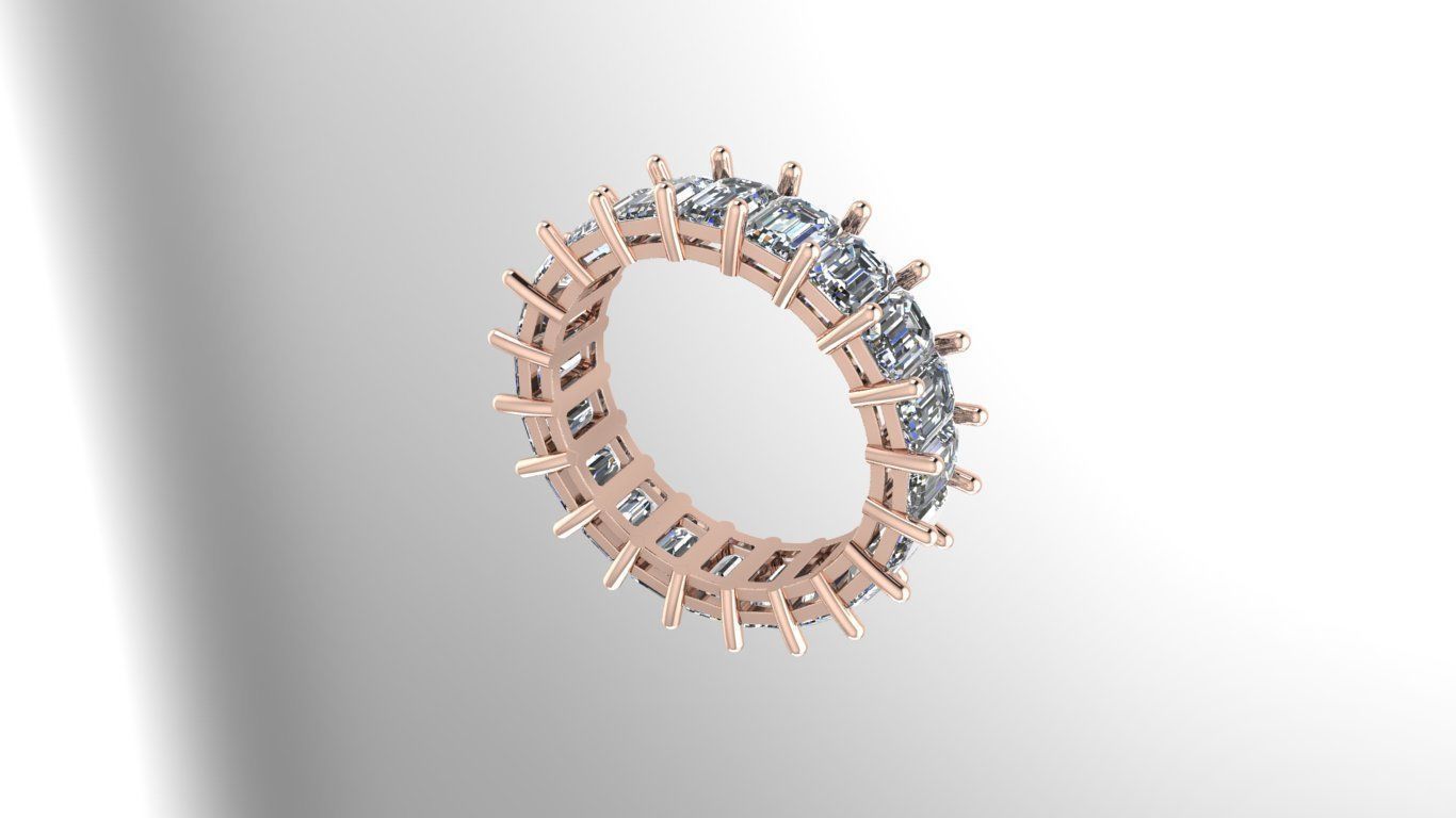 Eternity Band diamond rings 3D print model 3D print model_6