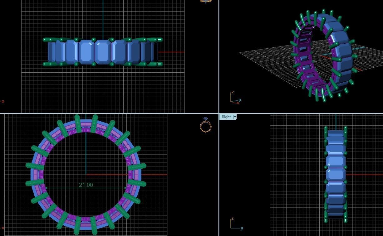 Eternity Band diamond rings 3D print model 3D print model_13