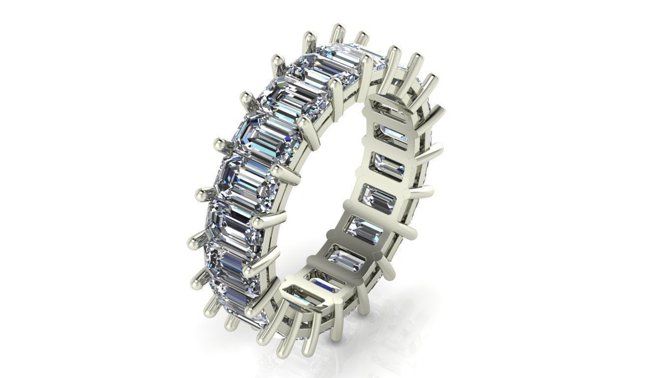 Eternity Band diamond rings 3D print model 3D print model_16