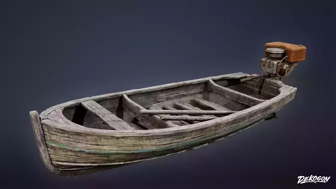 SEASIDE DOCKS - Old Boat 02 - NANITE AND LOW POLY