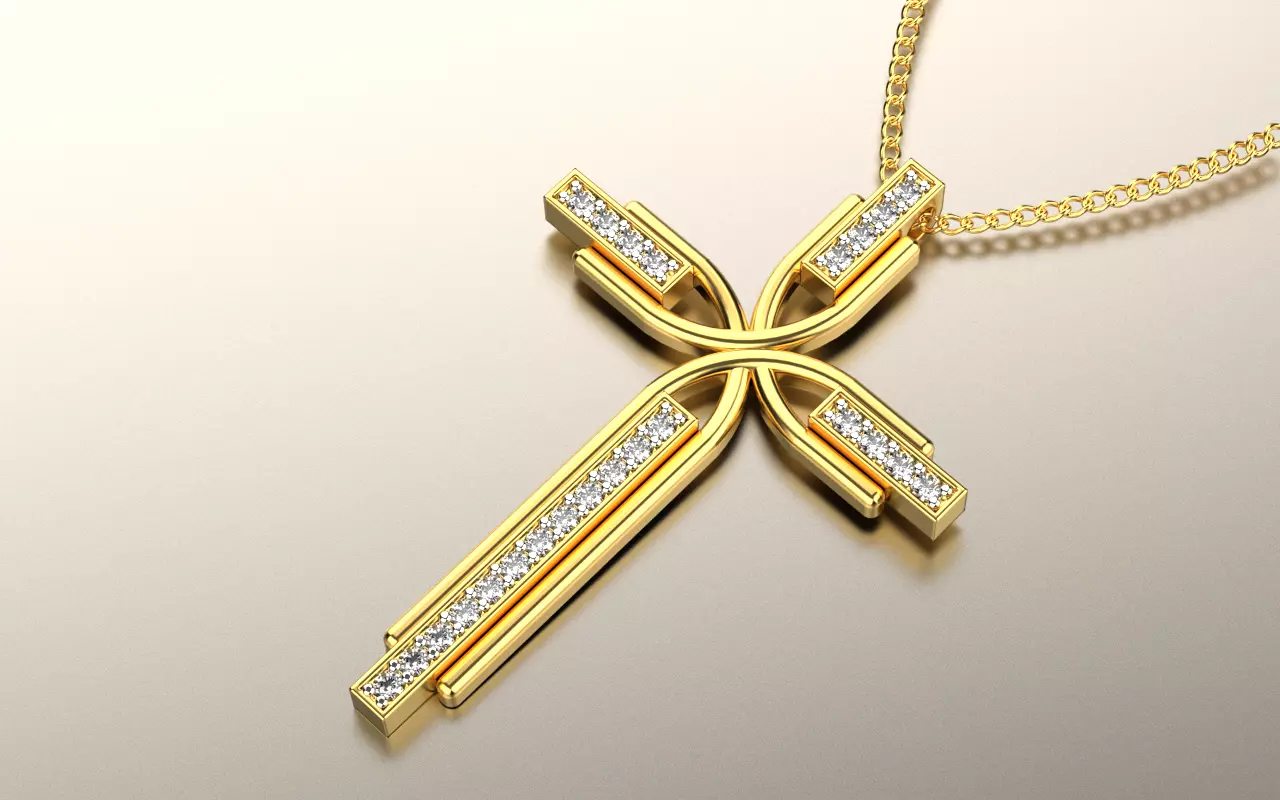 cross pendant 1203 3D print model_0