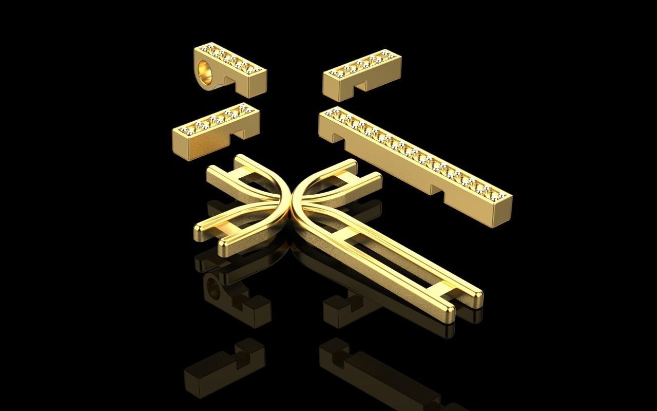 cross pendant 1203 3D print model_3