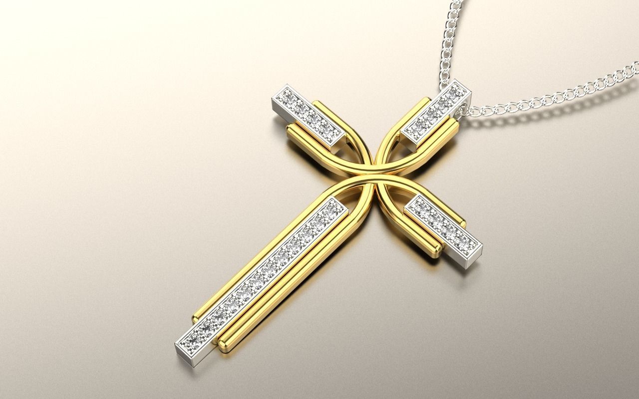 cross pendant 1203 3D print model_1