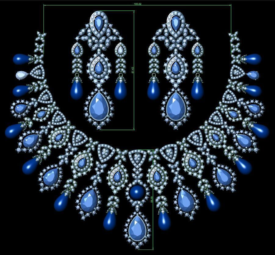 Necklace Set 3D print model 3D print model_3