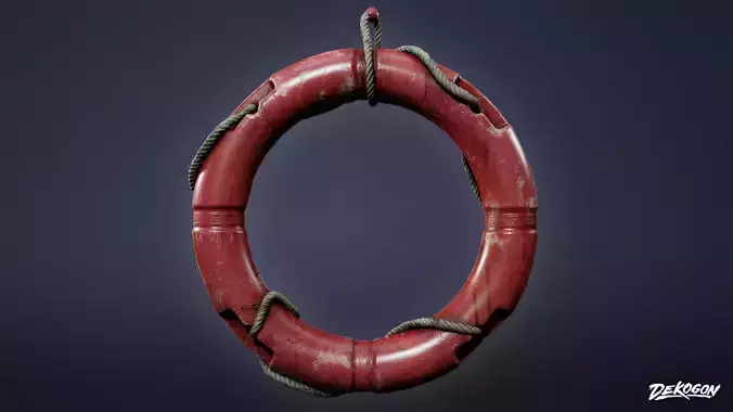 SEASIDE DOCKS - Life Preserver 01 - NANITE AND LOW POLY Low-poly 3D model