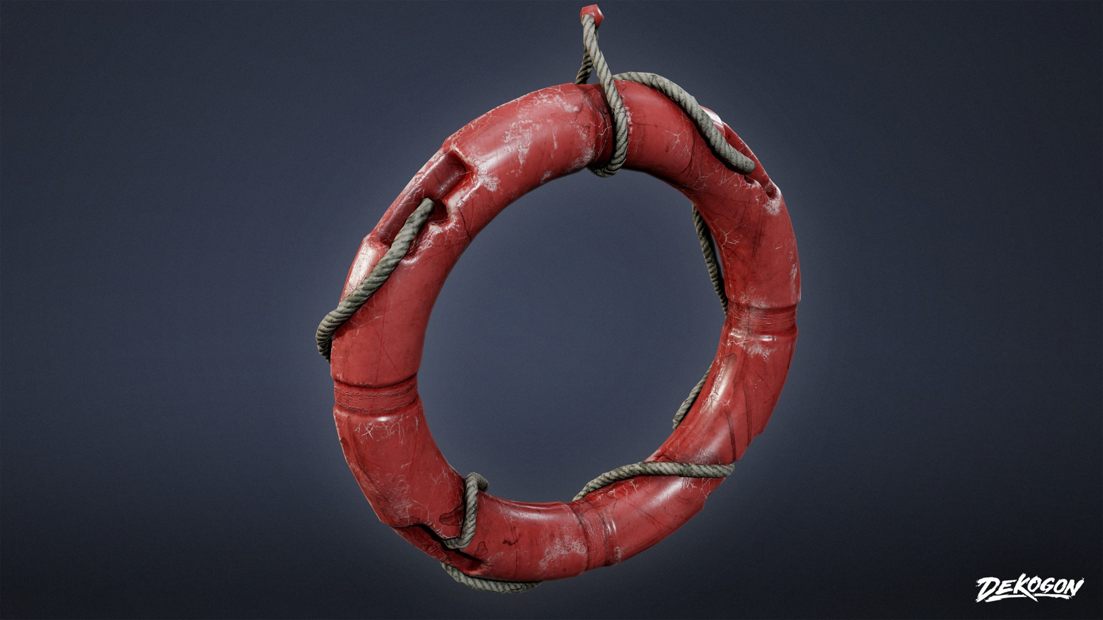 SEASIDE DOCKS - Life Preserver 01 - NANITE AND LOW POLY Low-poly 3D model_6