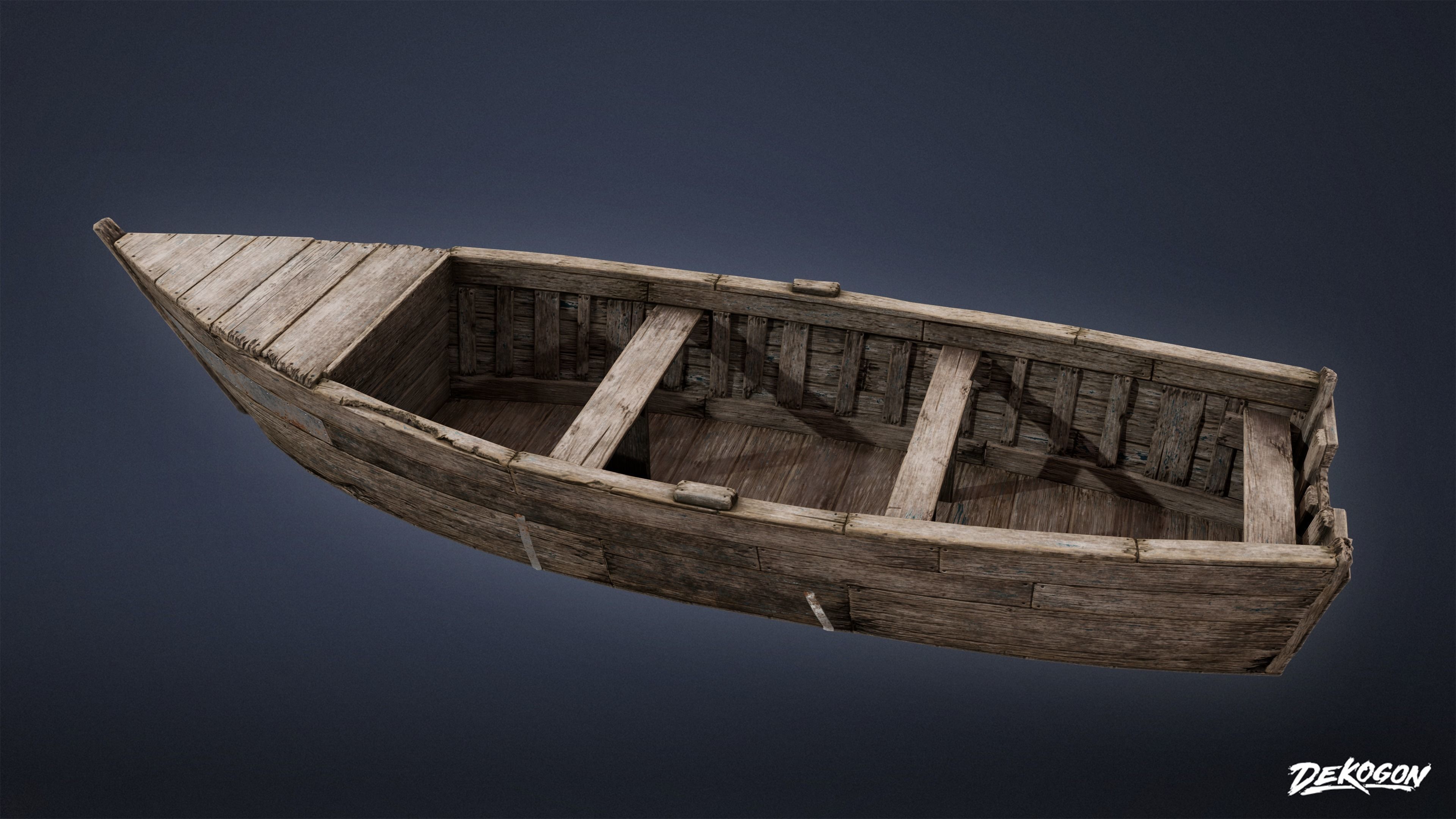 SEASIDE DOCKS - Old Boat 04 - NANITE AND LOW POLY Low-poly 3D model_9
