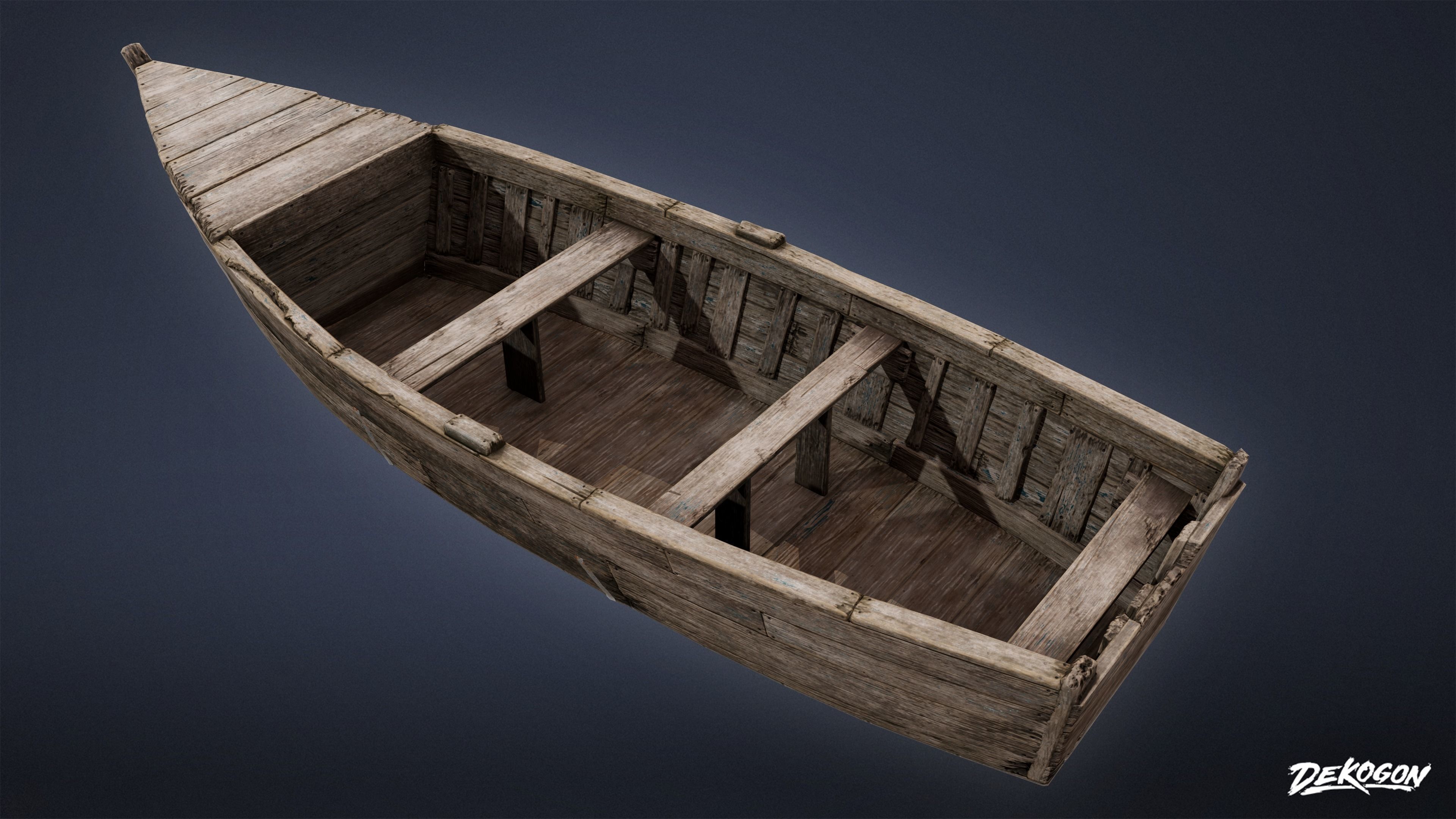 SEASIDE DOCKS - Old Boat 04 - NANITE AND LOW POLY Low-poly 3D model_2