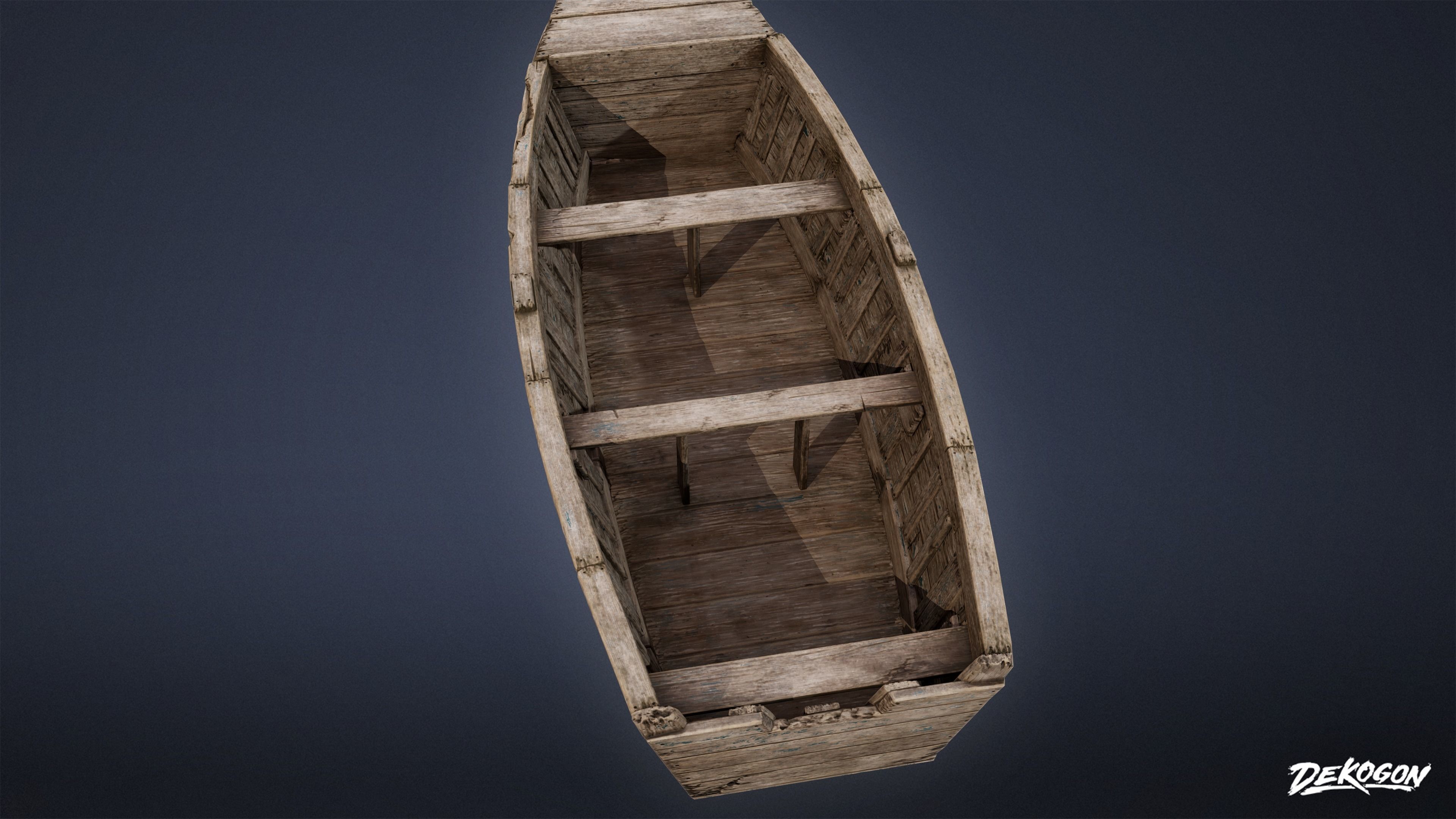 SEASIDE DOCKS - Old Boat 04 - NANITE AND LOW POLY Low-poly 3D model_6