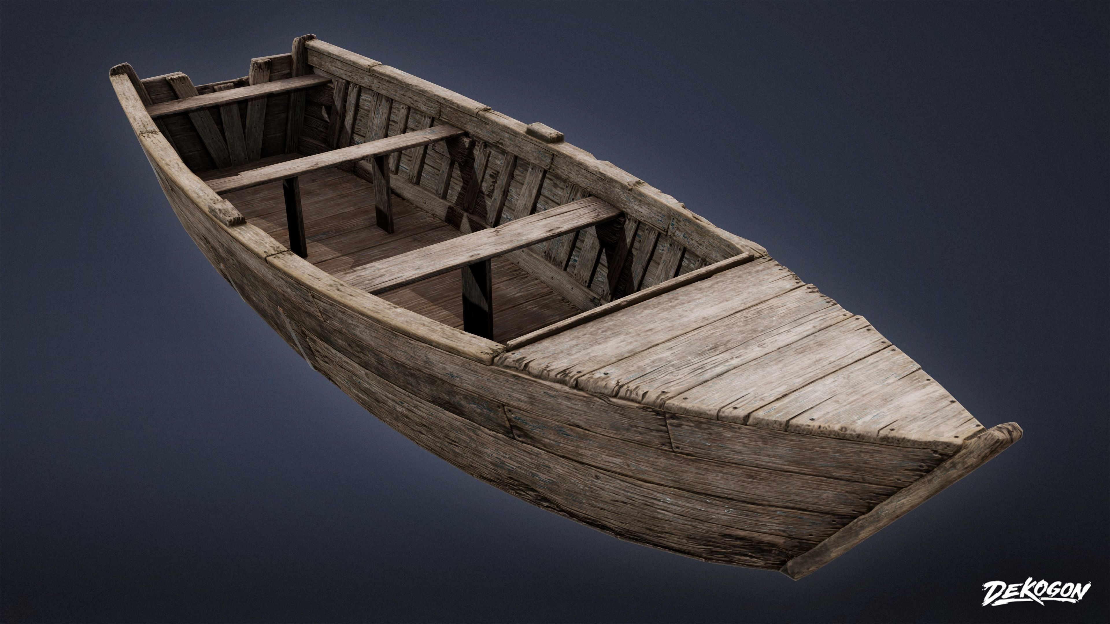 SEASIDE DOCKS - Old Boat 04 - NANITE AND LOW POLY Low-poly 3D model_3