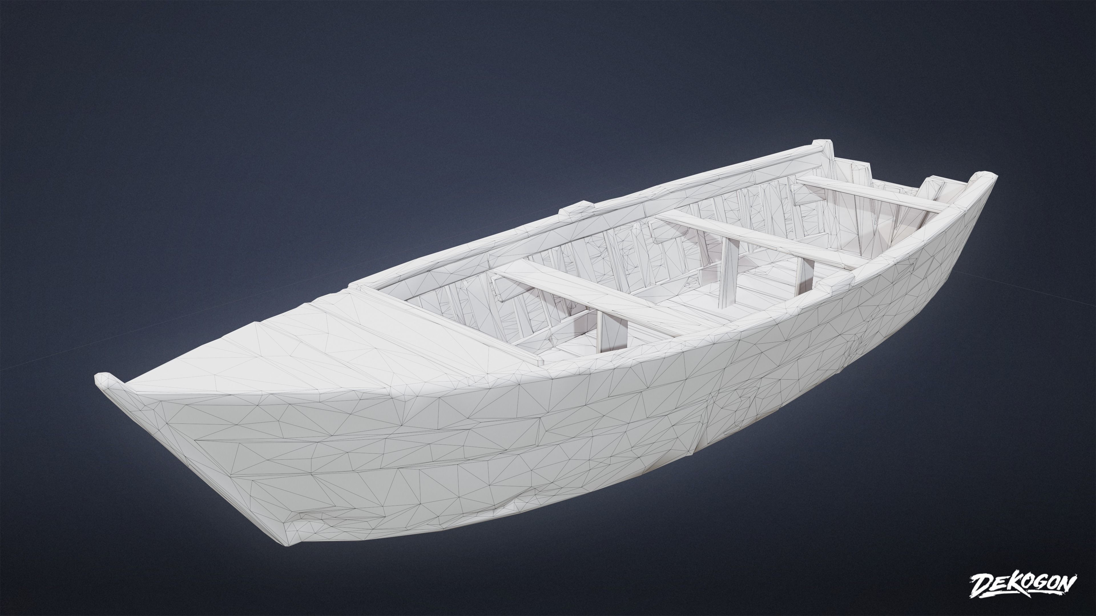 SEASIDE DOCKS - Old Boat 04 - NANITE AND LOW POLY Low-poly 3D model_1