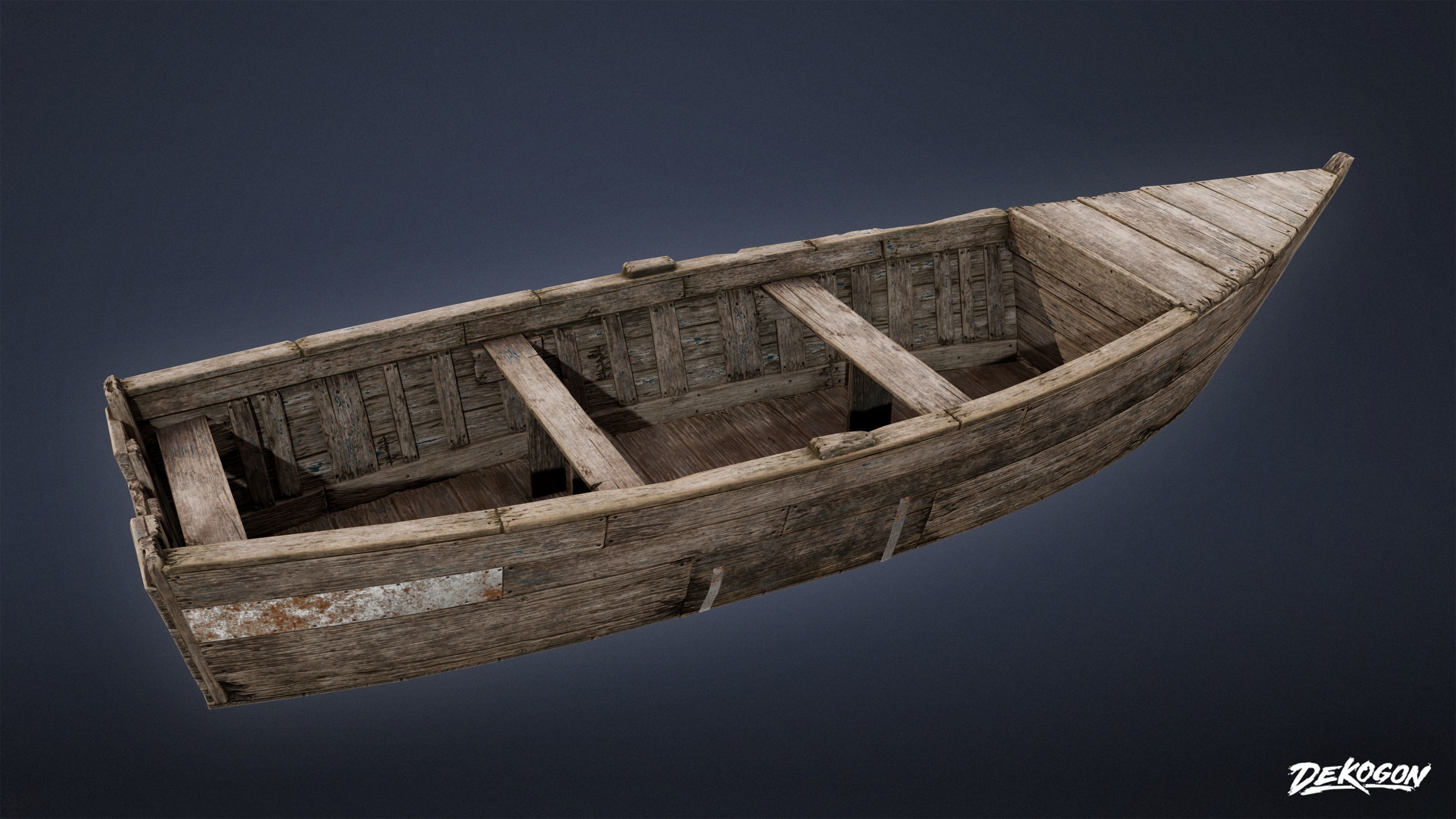 SEASIDE DOCKS - Old Boat 04 - NANITE AND LOW POLY Low-poly 3D model_7