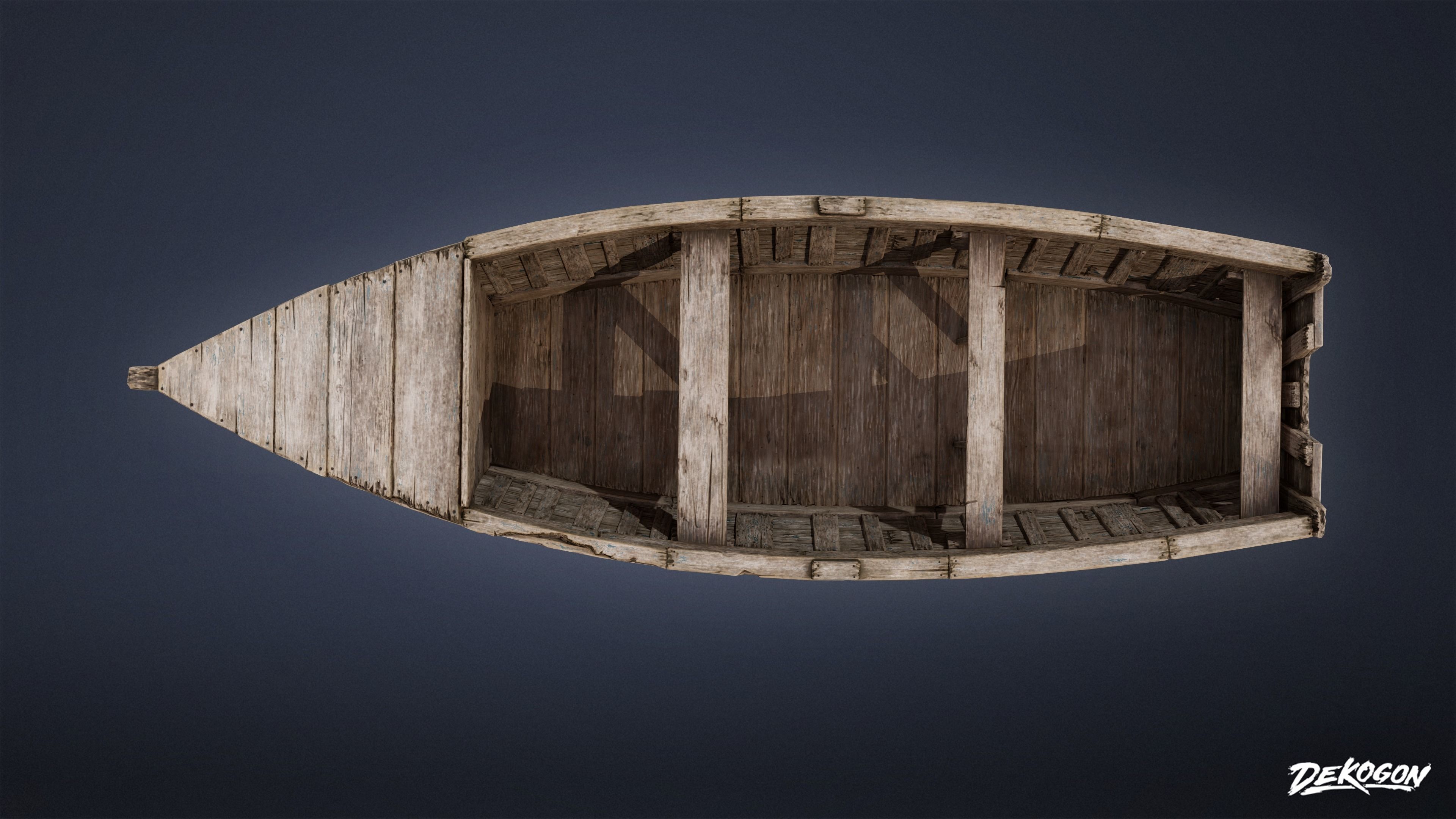 SEASIDE DOCKS - Old Boat 04 - NANITE AND LOW POLY Low-poly 3D model_5