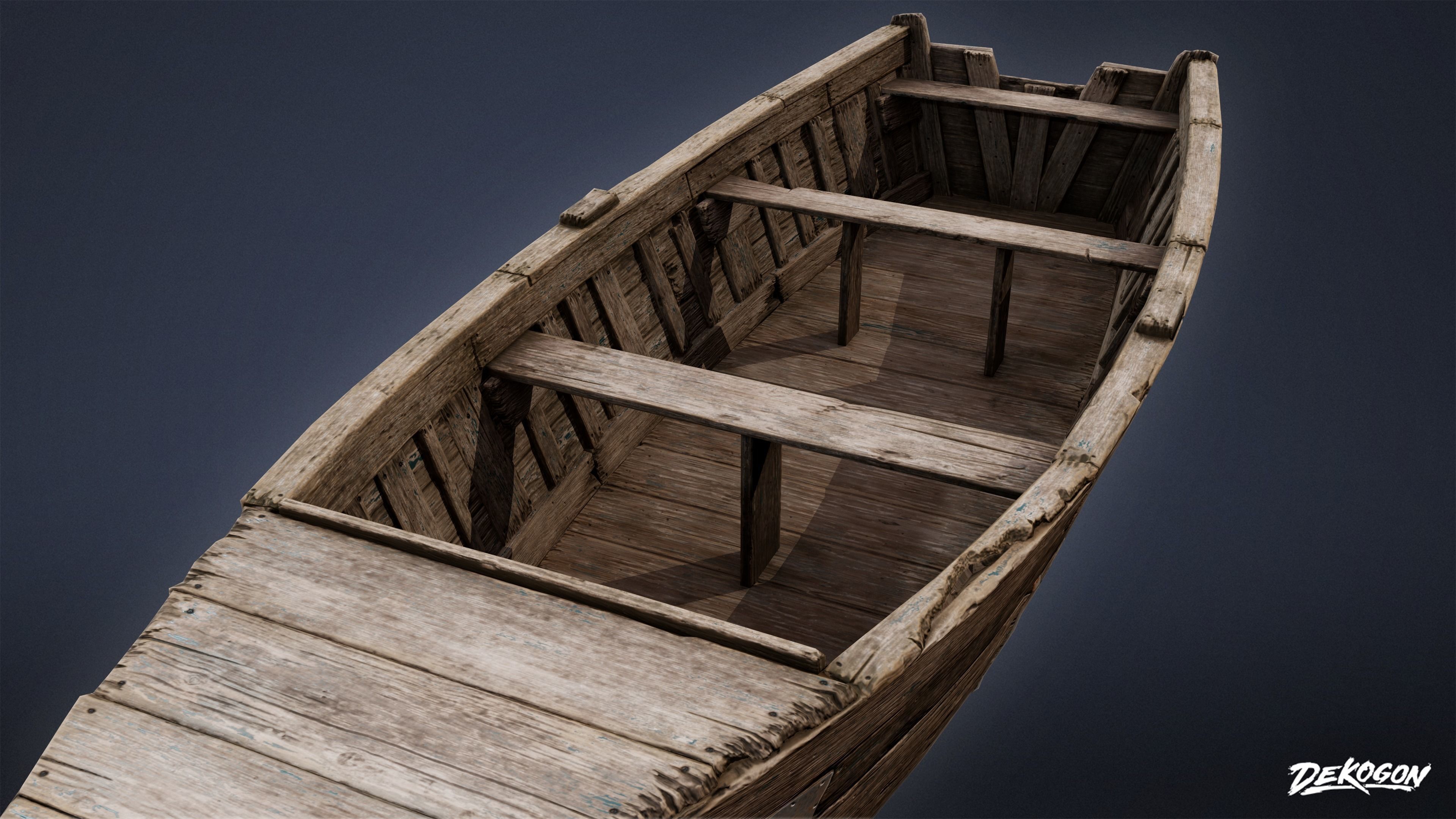 SEASIDE DOCKS - Old Boat 04 - NANITE AND LOW POLY Low-poly 3D model_8