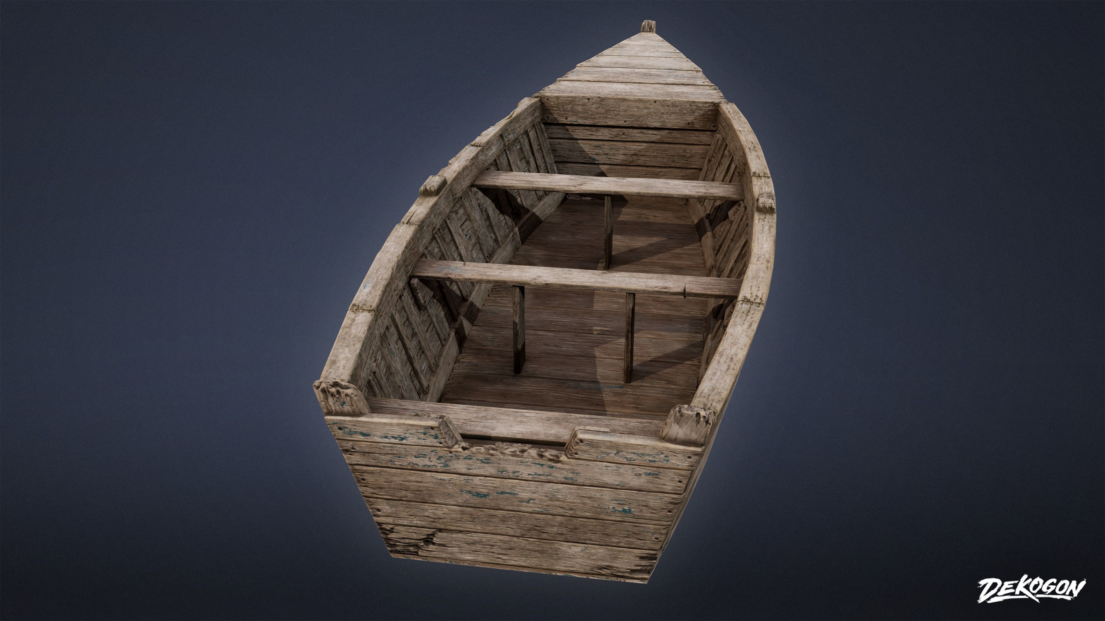 SEASIDE DOCKS - Old Boat 04 - NANITE AND LOW POLY Low-poly 3D model_4