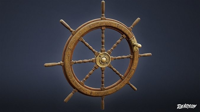 PIRATES - Steering Wheel 01 - NANITE AND LOW POLY Low-poly 3D model 6