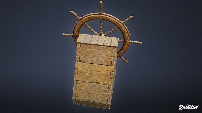 PIRATES - Steering Wheel 01 - NANITE AND LOW POLY Low-poly 3D model 3