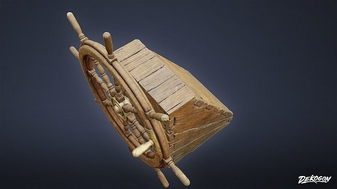 PIRATES - Steering Wheel 01 - NANITE AND LOW POLY Low-poly 3D model 5