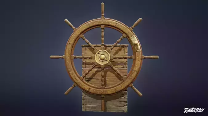 PIRATES - Steering Wheel 01 - NANITE AND LOW POLY Low-poly 3D model
