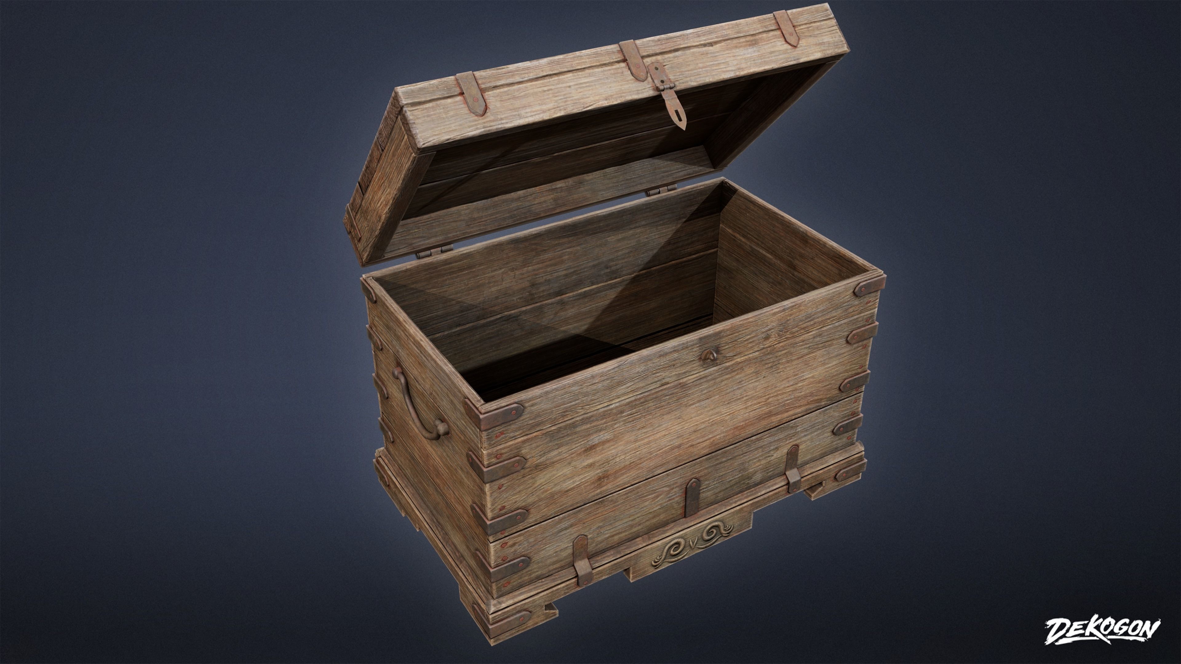 PIRATES - Wooden Chest 07 - NANITE AND LOW POLY Low-poly 3D model_8