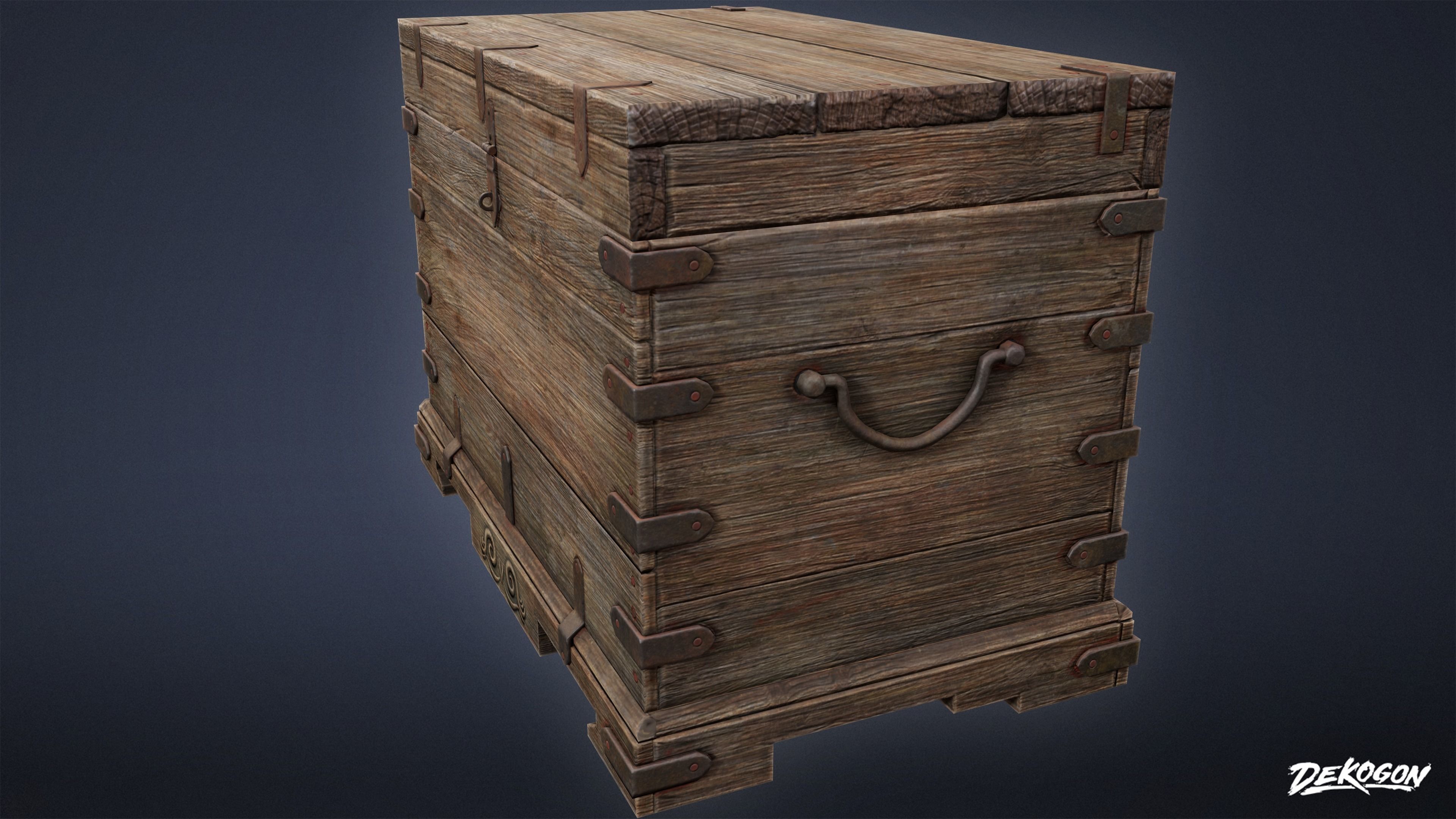 PIRATES - Wooden Chest 07 - NANITE AND LOW POLY Low-poly 3D model_2