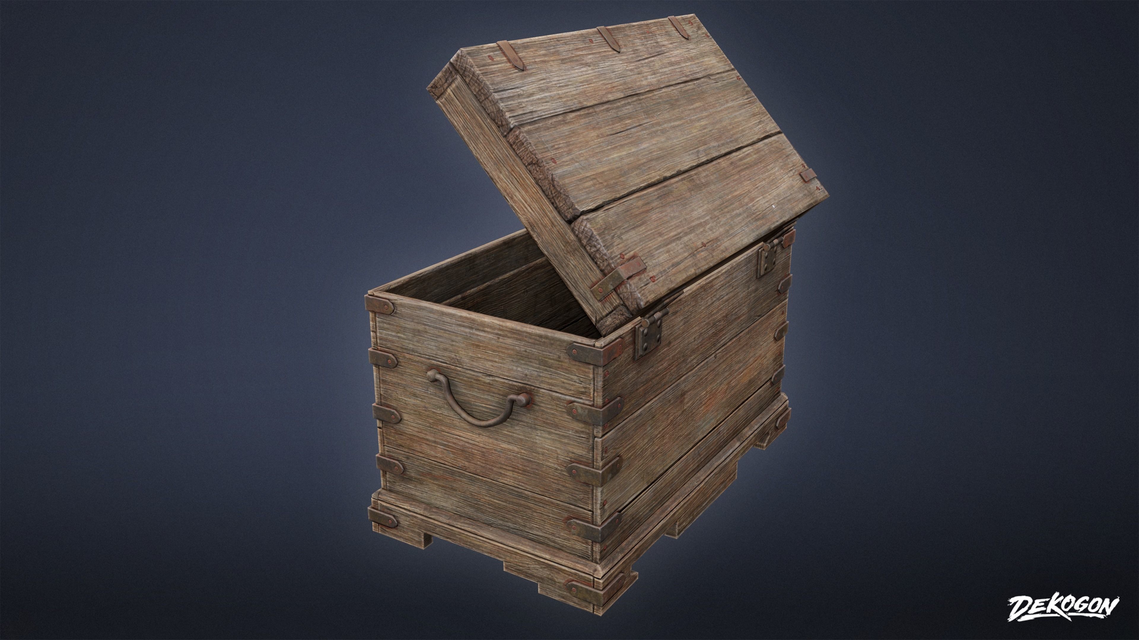 PIRATES - Wooden Chest 07 - NANITE AND LOW POLY Low-poly 3D model_9