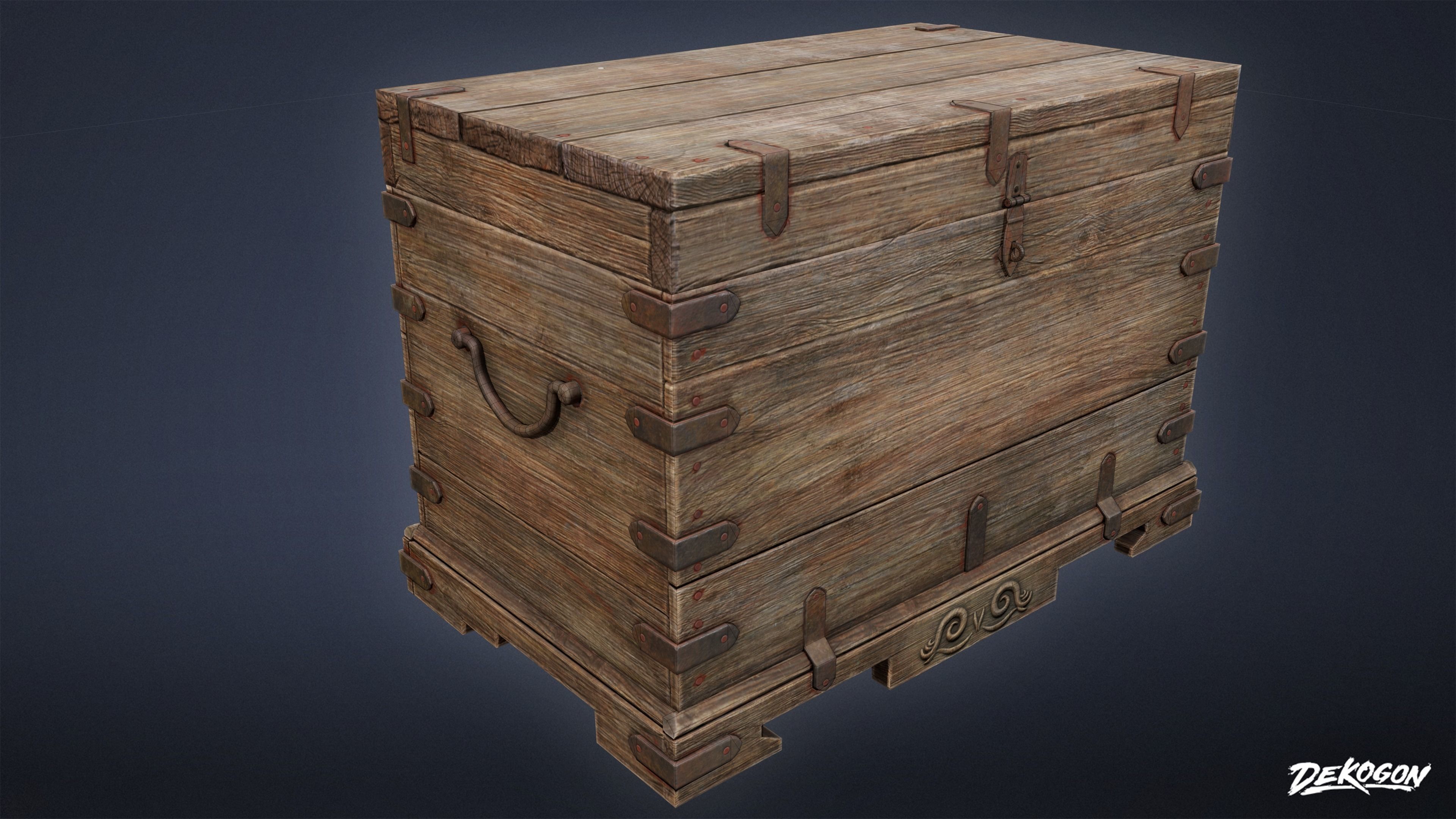 PIRATES - Wooden Chest 07 - NANITE AND LOW POLY Low-poly 3D model_10
