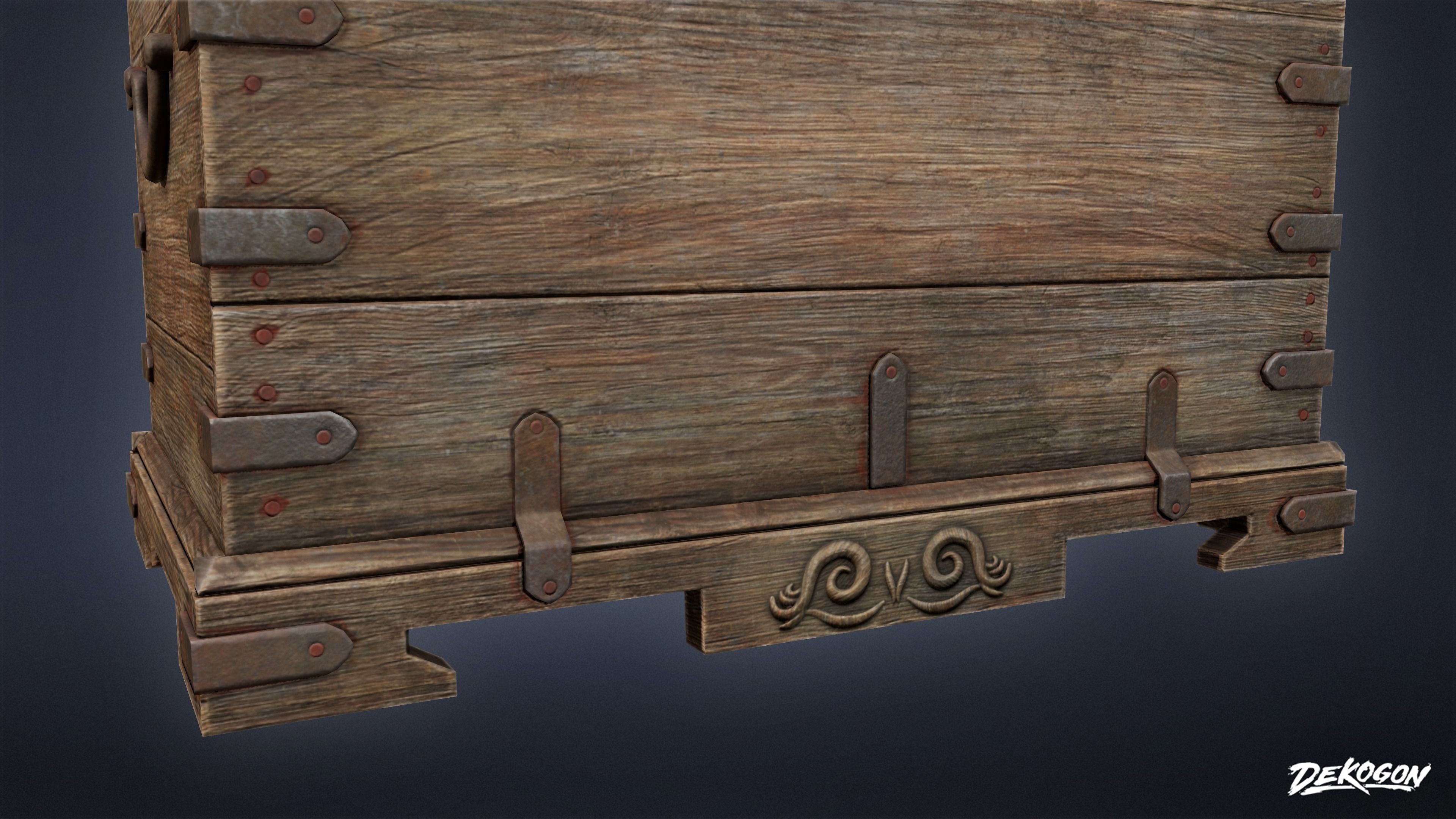 PIRATES - Wooden Chest 07 - NANITE AND LOW POLY Low-poly 3D model_5