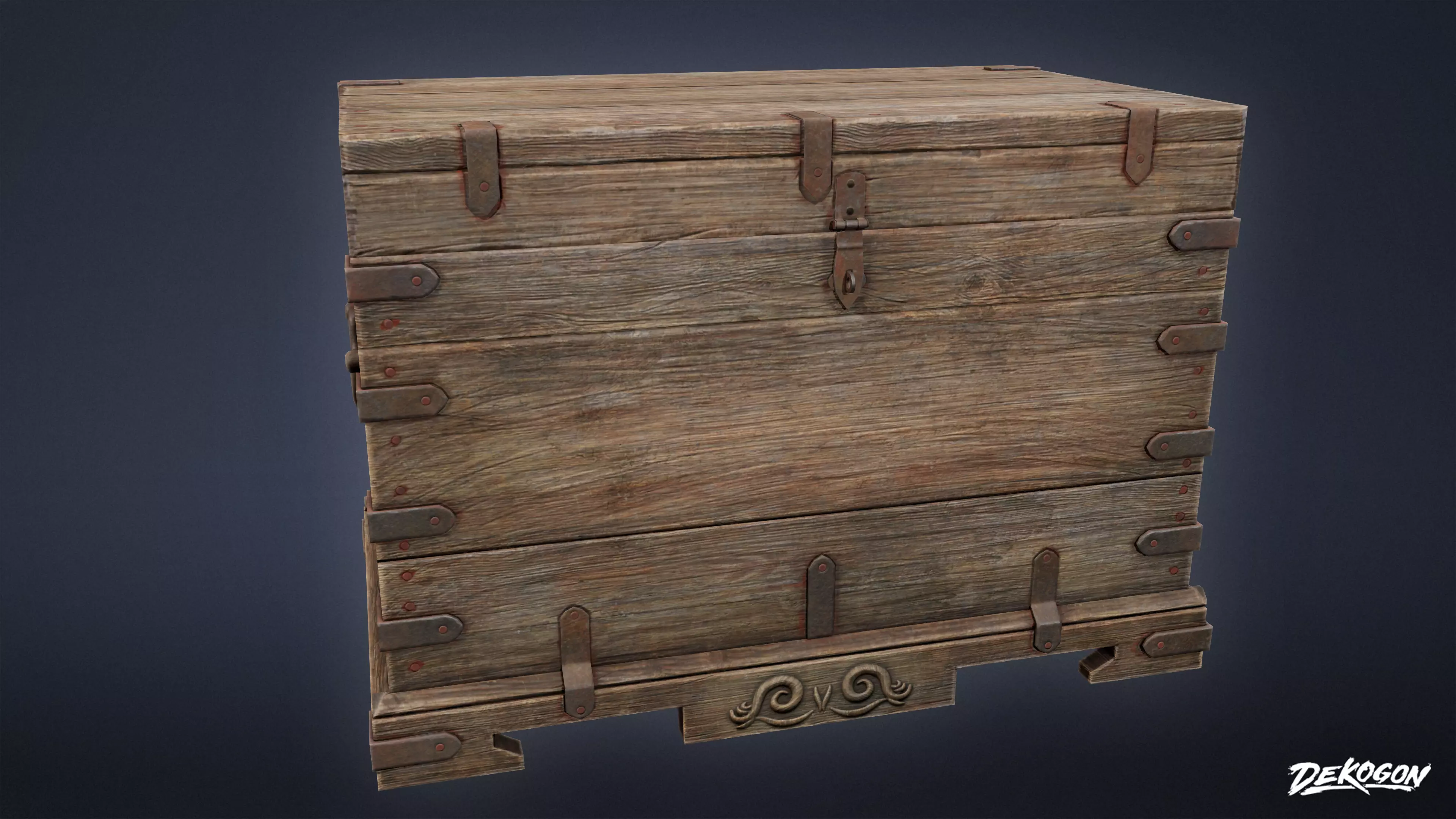 PIRATES - Wooden Chest 07 - NANITE AND LOW POLY Low-poly 3D model_0