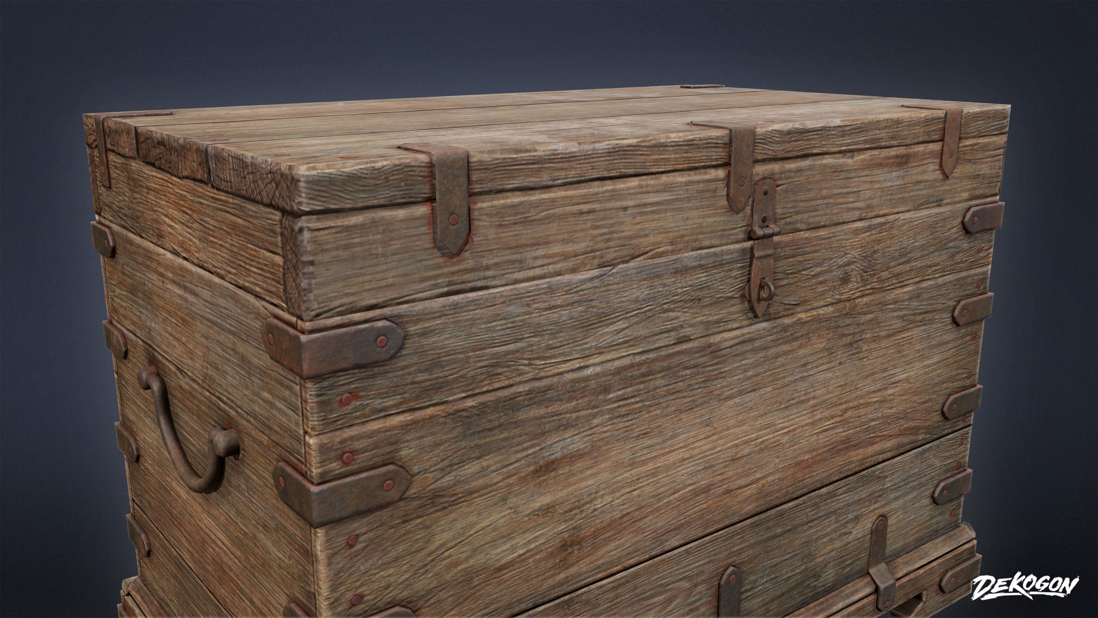 PIRATES - Wooden Chest 07 - NANITE AND LOW POLY Low-poly 3D model_3