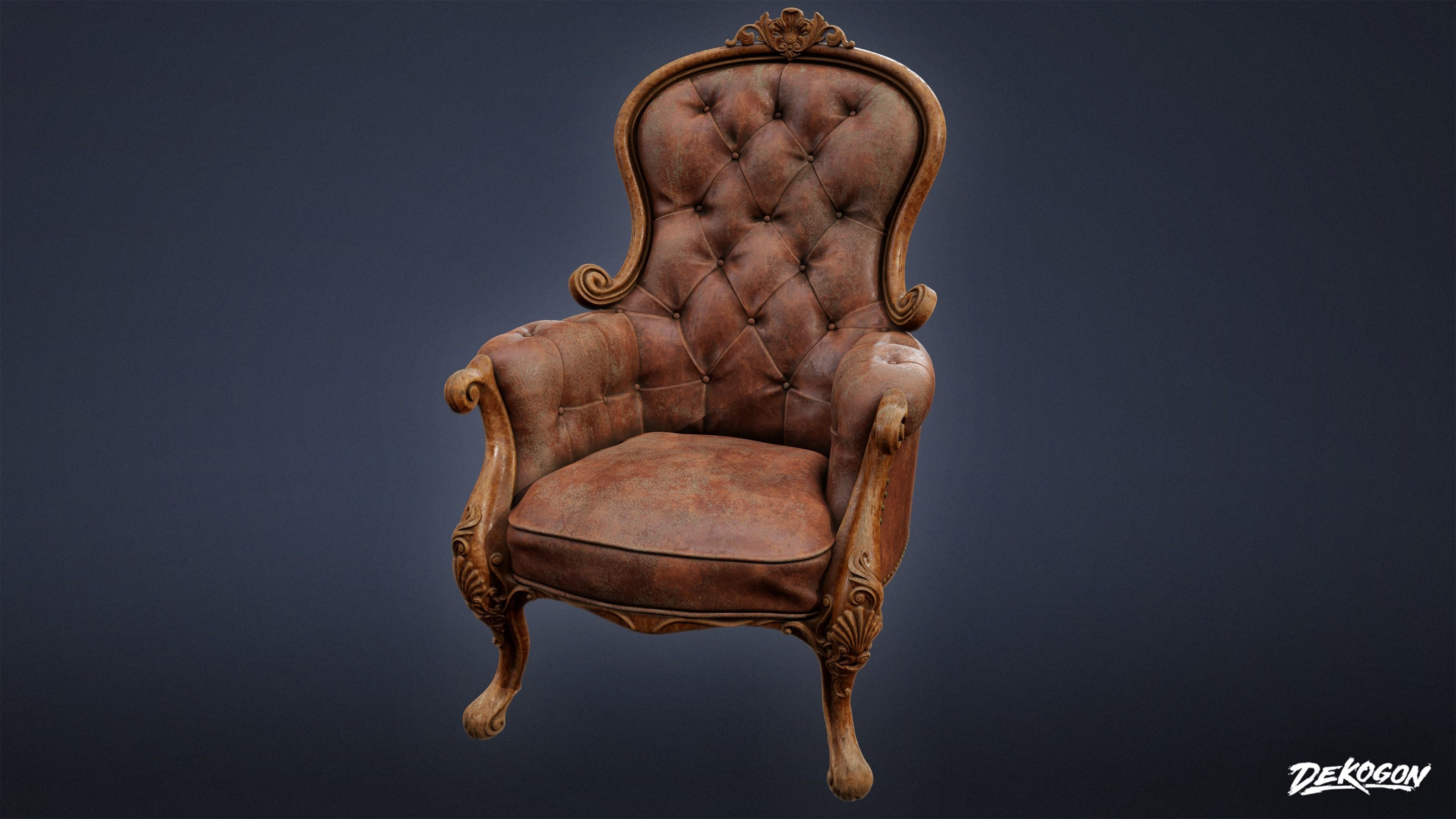 PIRATES - Victorian Chair 03 - NANITE 3D model_2