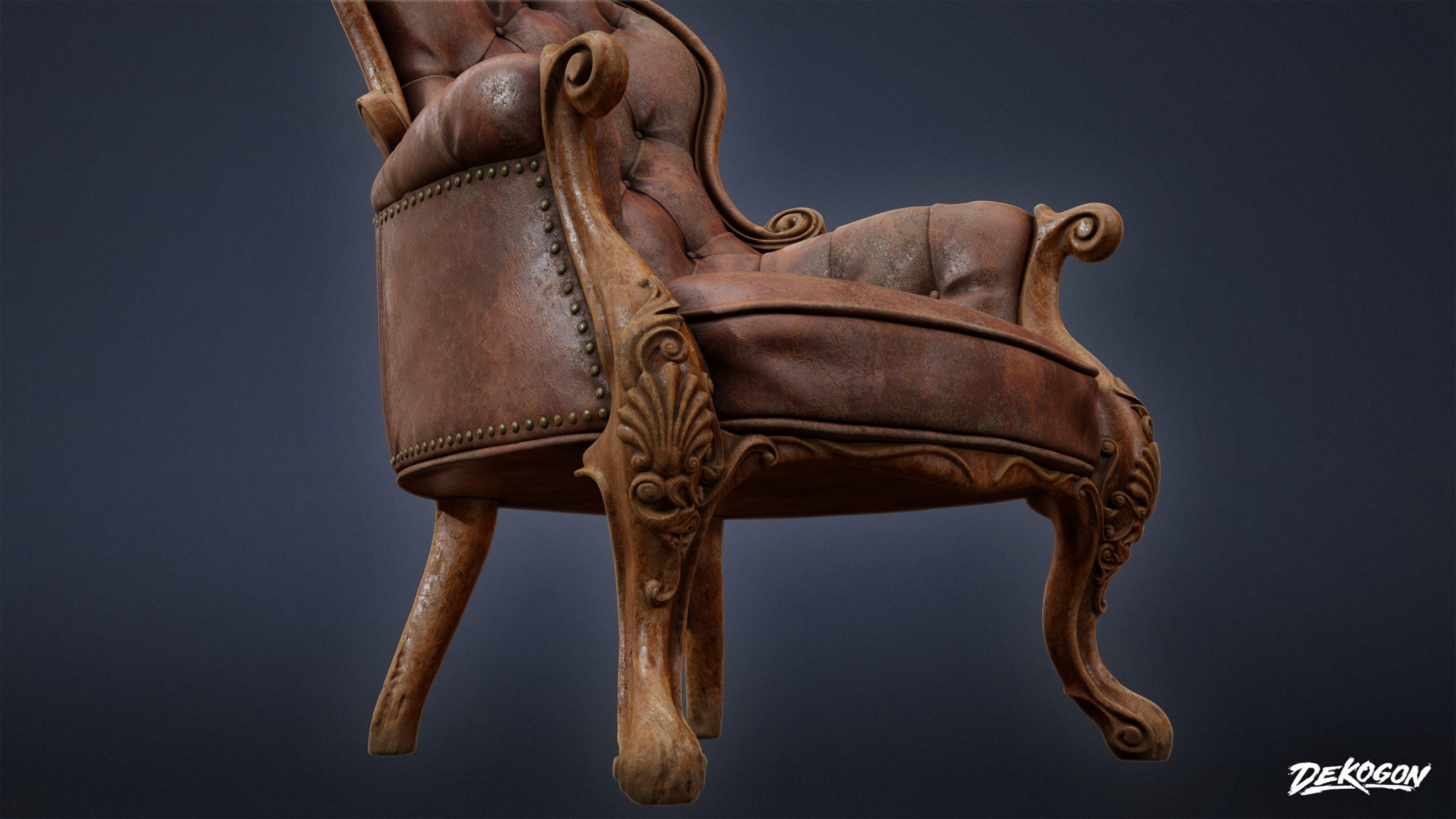 PIRATES - Victorian Chair 03 - NANITE 3D model_8