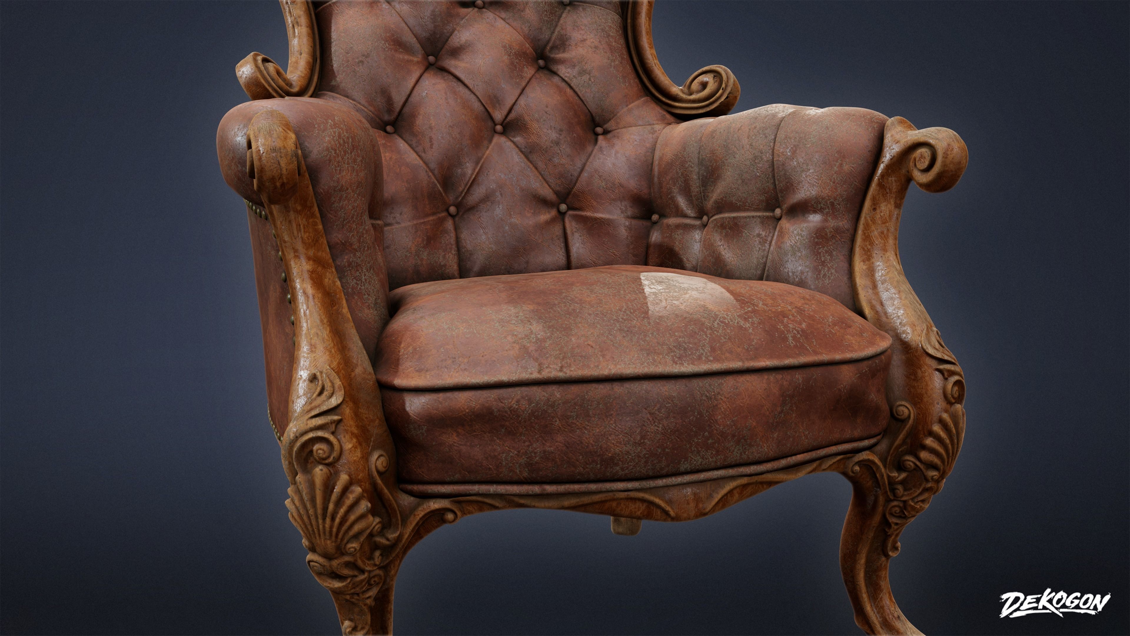PIRATES - Victorian Chair 03 - NANITE 3D model_9