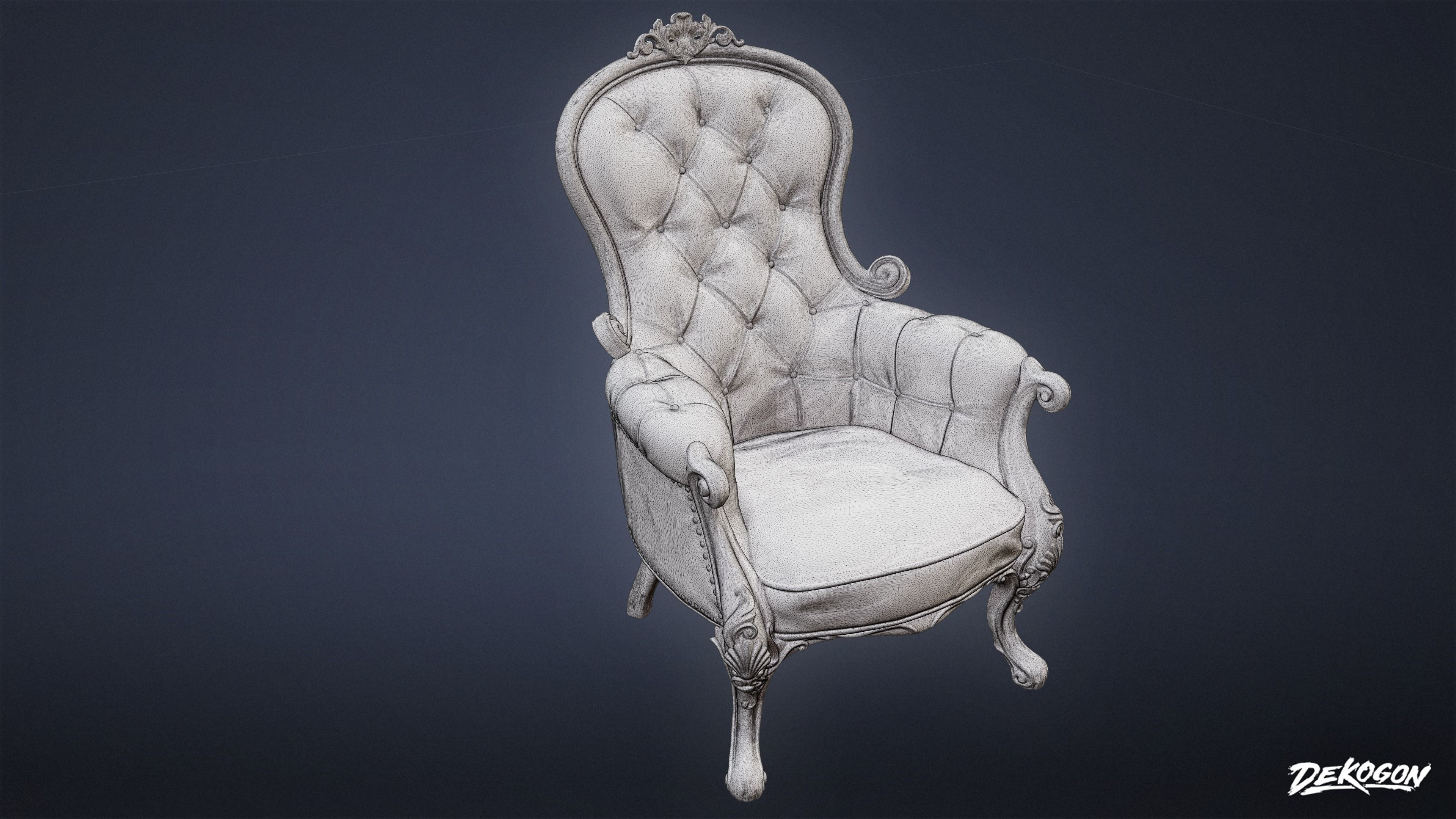 PIRATES - Victorian Chair 03 - NANITE 3D model_1