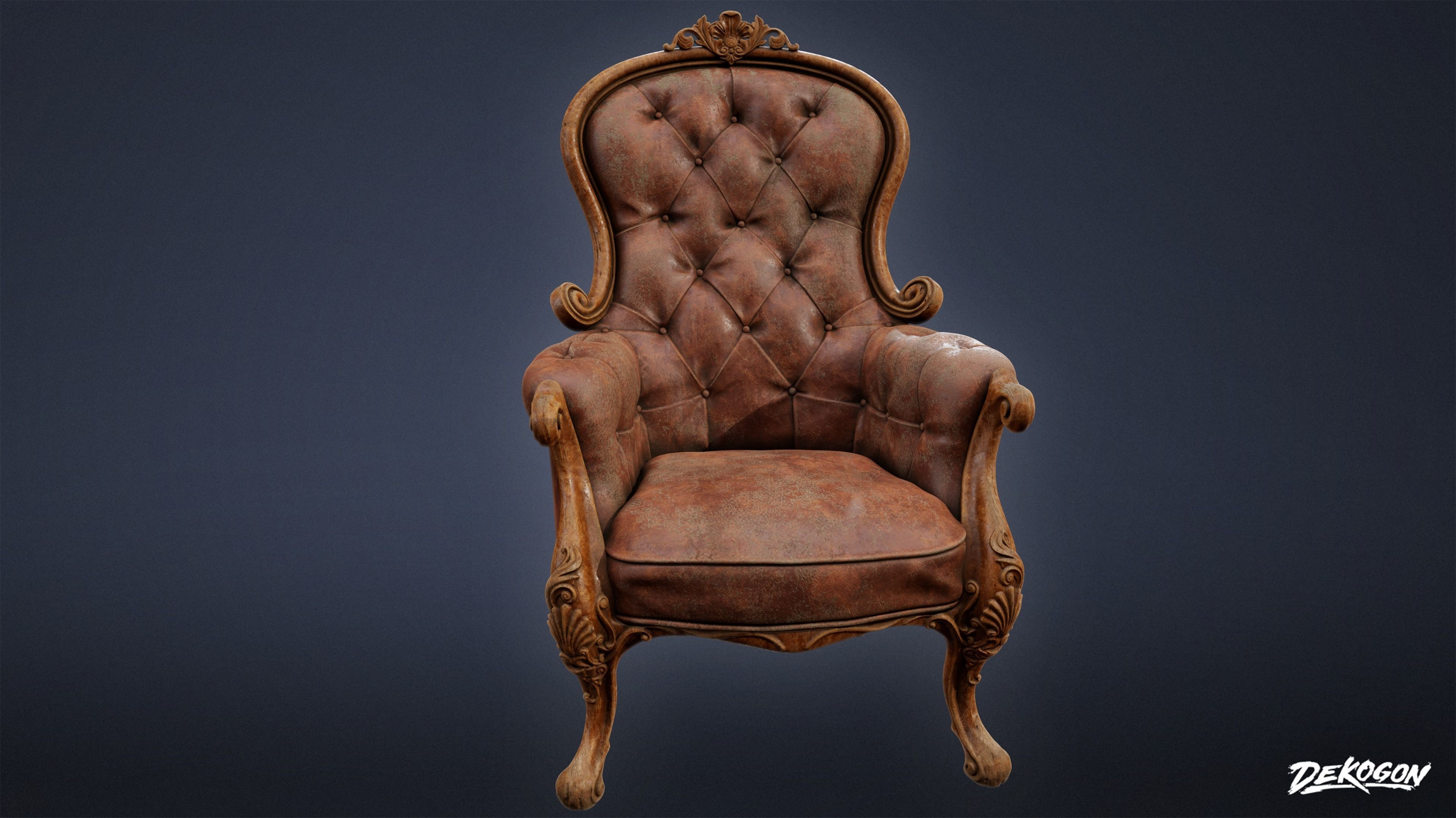 PIRATES - Victorian Chair 03 - NANITE 3D model_4