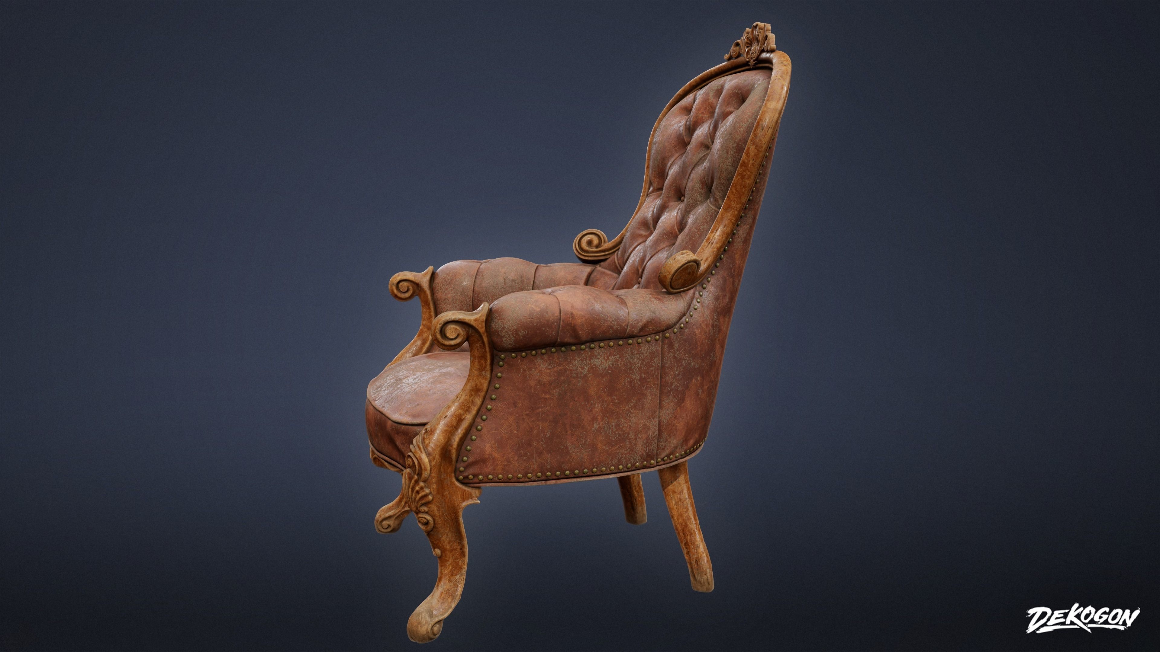 PIRATES - Victorian Chair 03 - NANITE 3D model_5