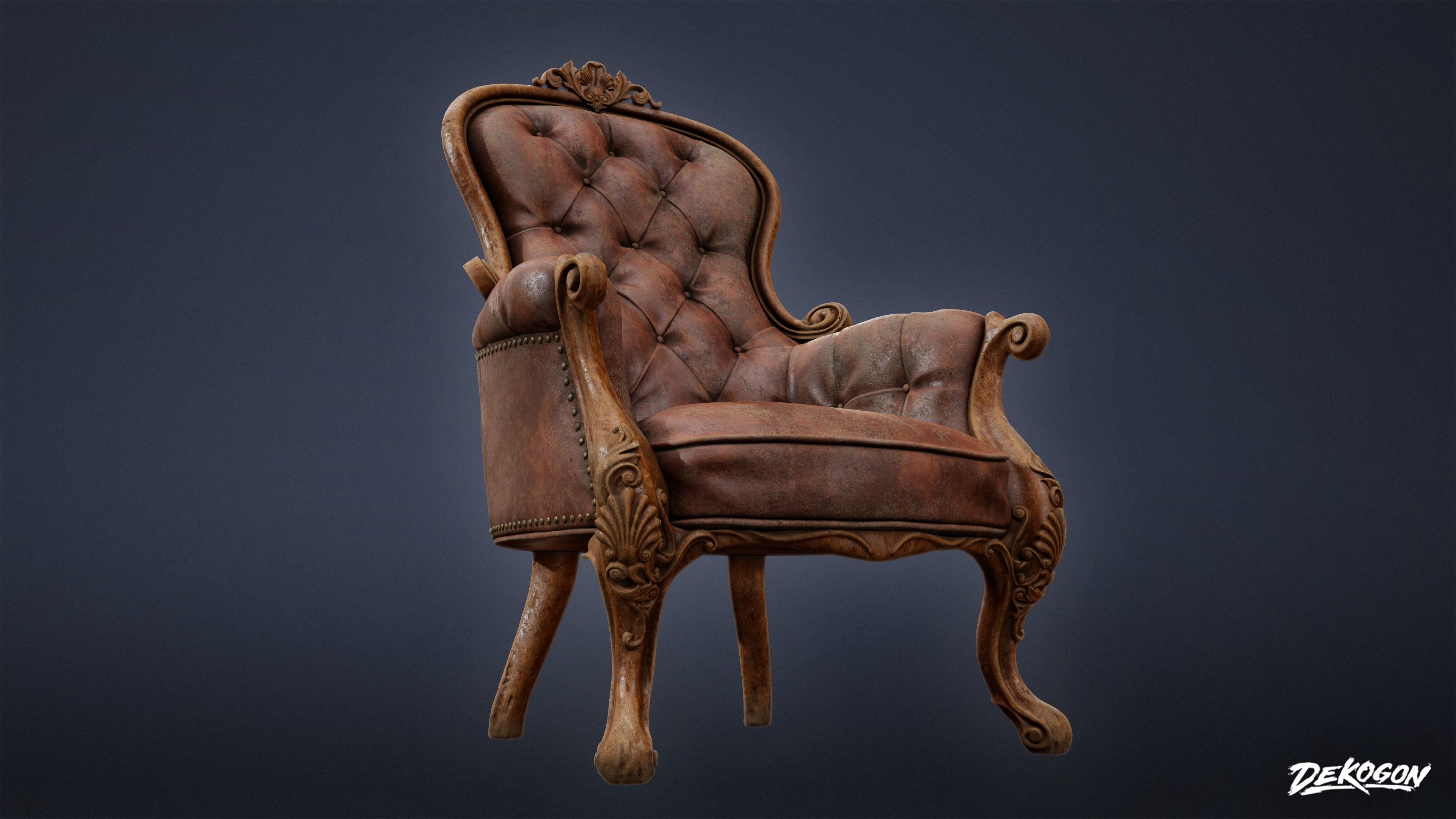 PIRATES - Victorian Chair 03 - NANITE 3D model_7