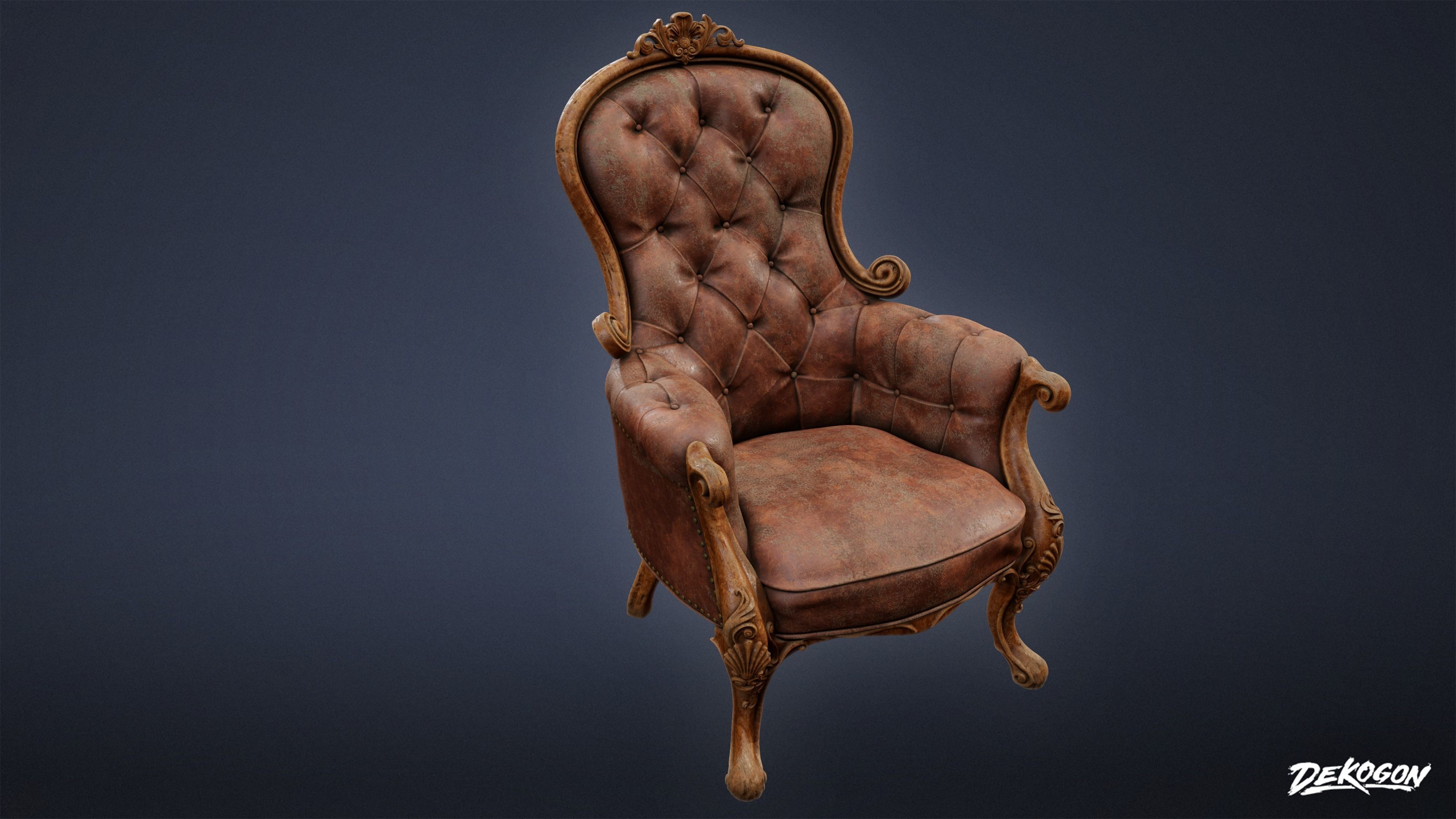 PIRATES - Victorian Chair 03 - NANITE 3D model_12