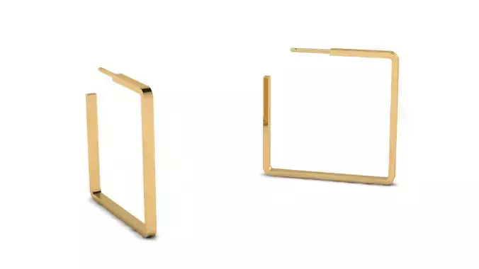 Square Hoop Earrings 30 mm