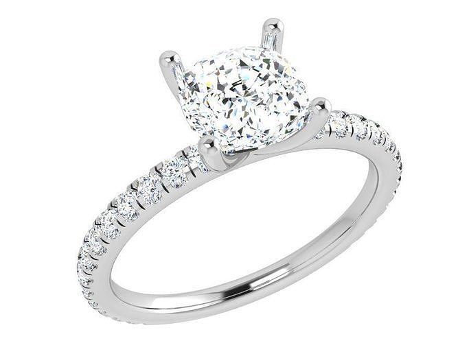 Cushion Diamond Ring 3828 Free 3D print model