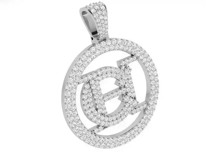 CH Letter Circle Pendant 3829