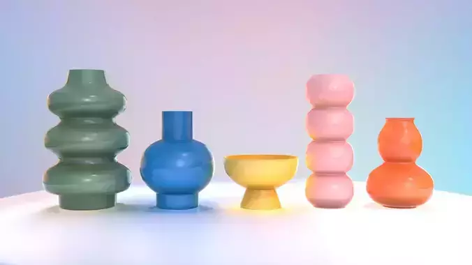 Modern Colorful Vases Vol 1 - Bubble Vases