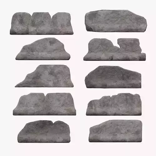 Ruined concrete barrier set