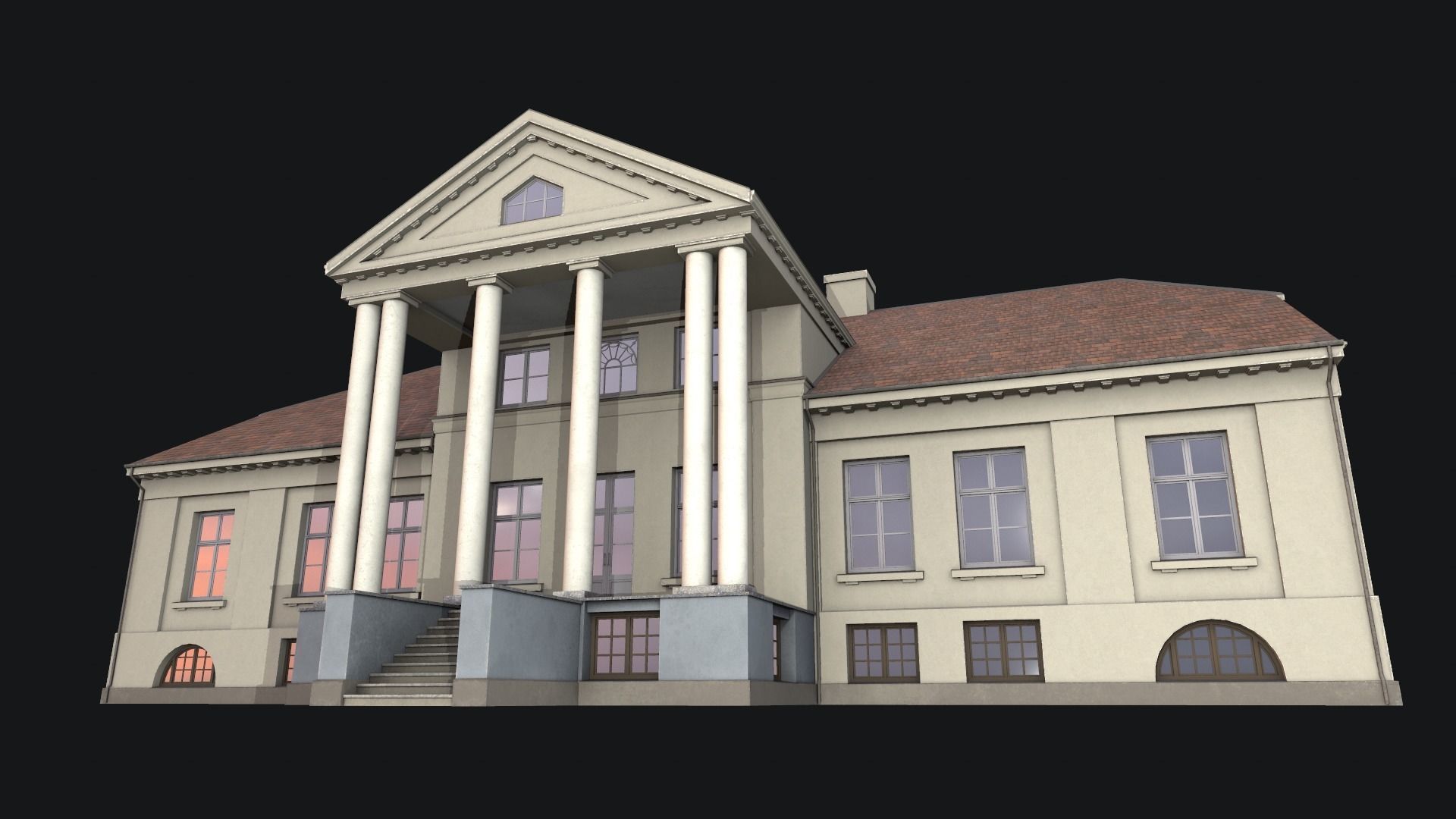 old manor Low-poly 3D model_4