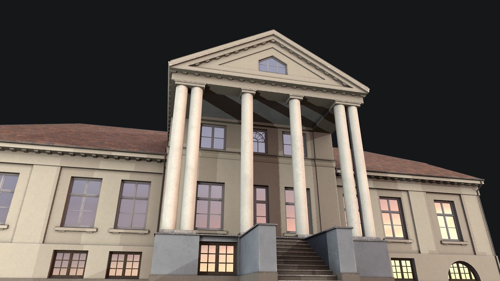 old manor Low-poly 3D model_7