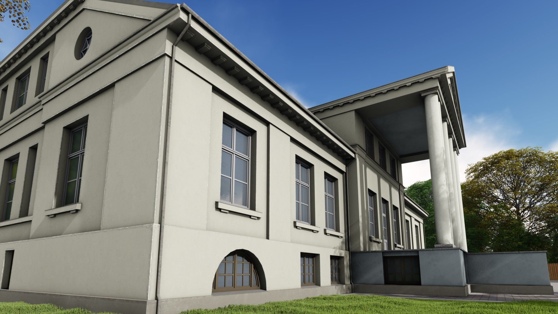 old manor Low-poly 3D model_2