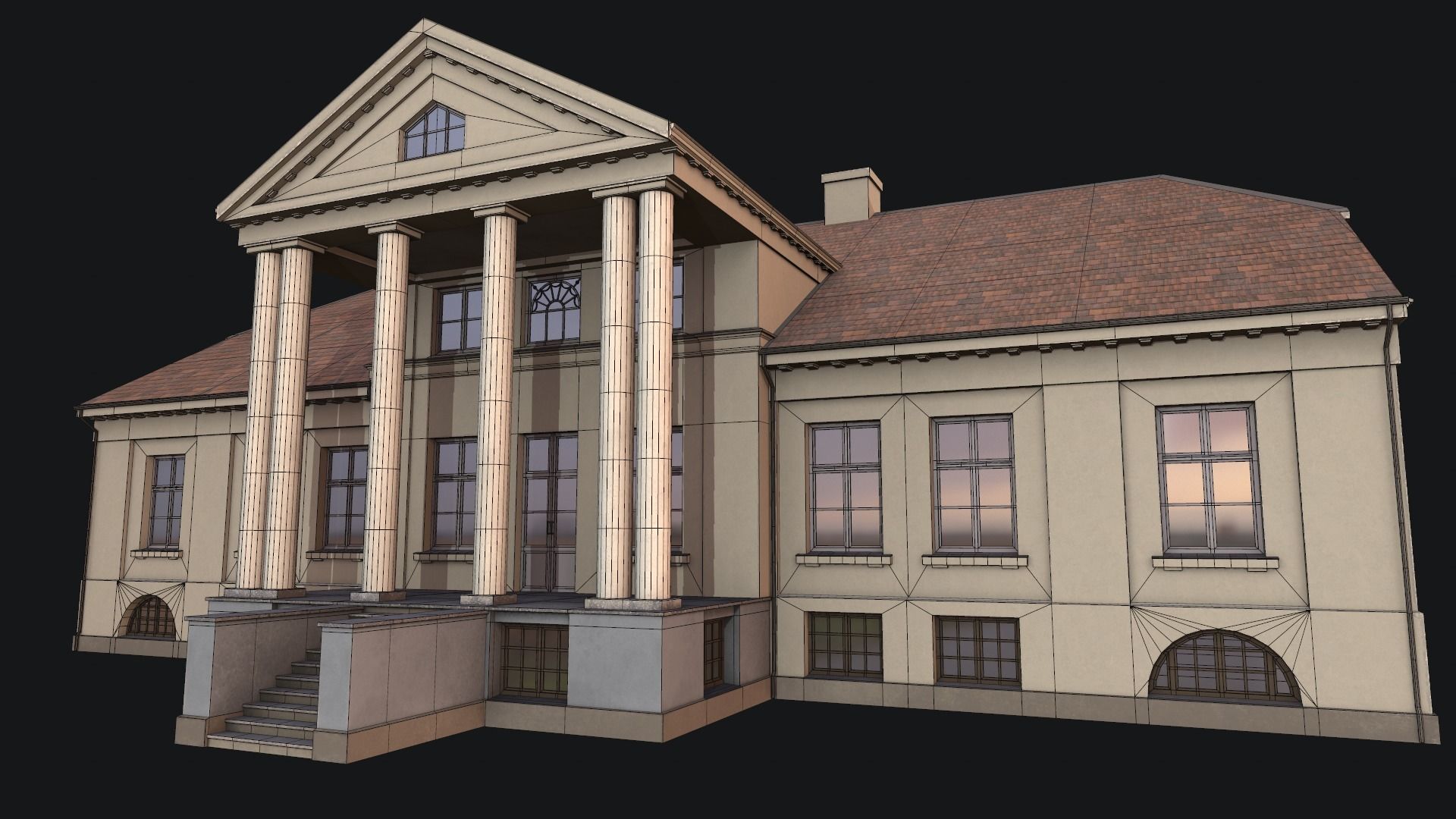 old manor Low-poly 3D model_11