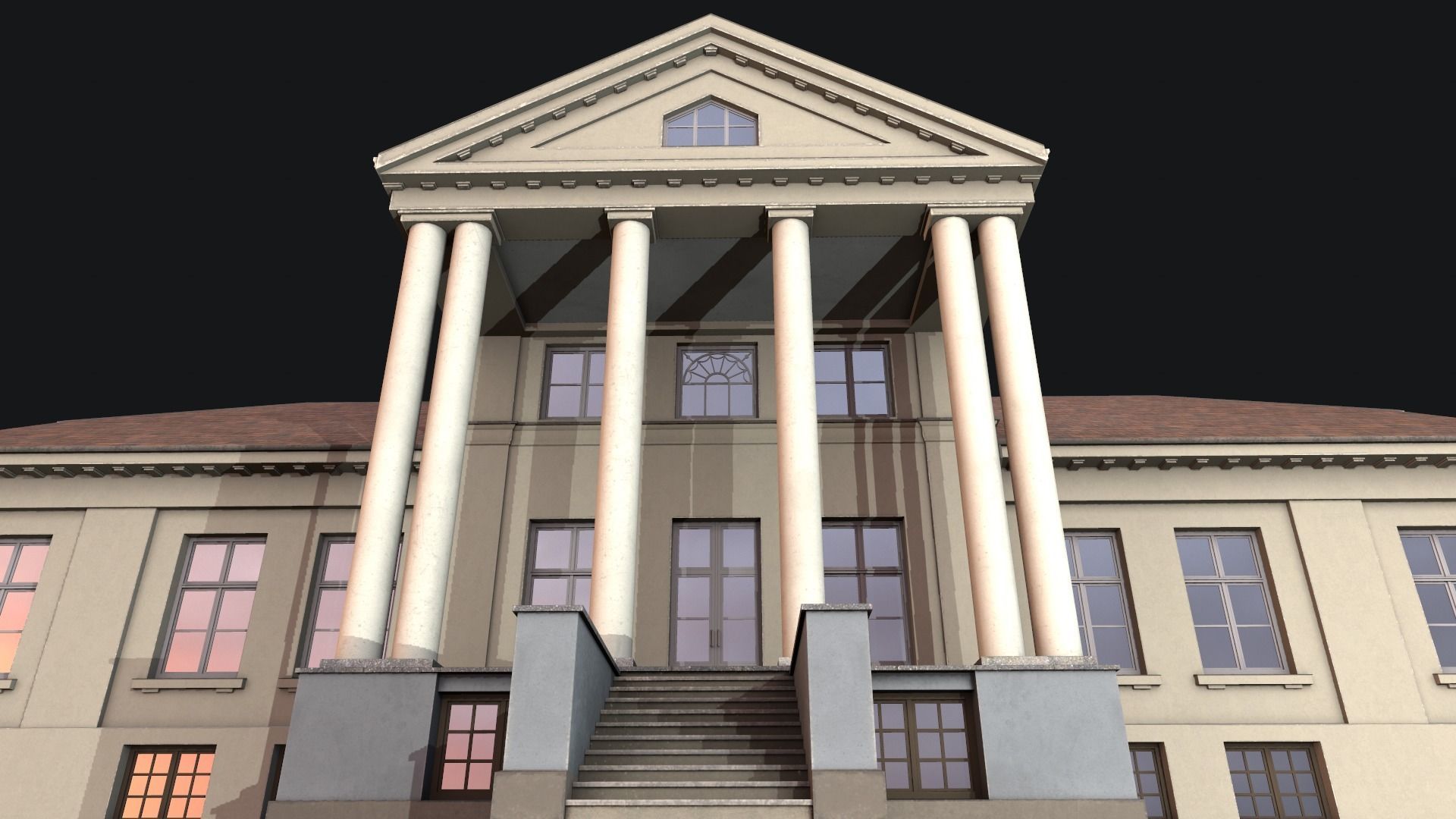 old manor Low-poly 3D model_13